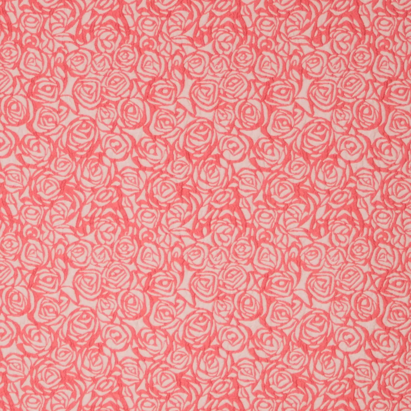 Jacquard met koraal bloemenmotief.