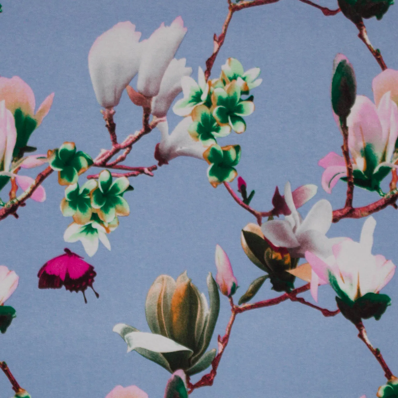 Viscose tricot met bloemenmotief