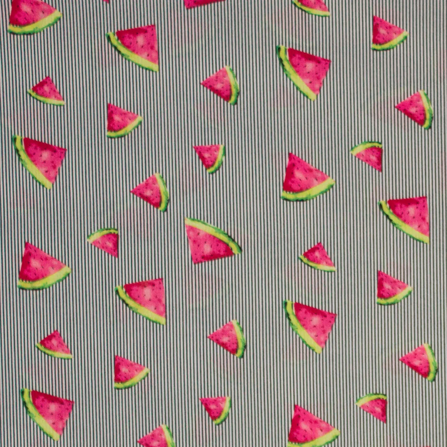 Soepele polyester met streepjes en watermeloen