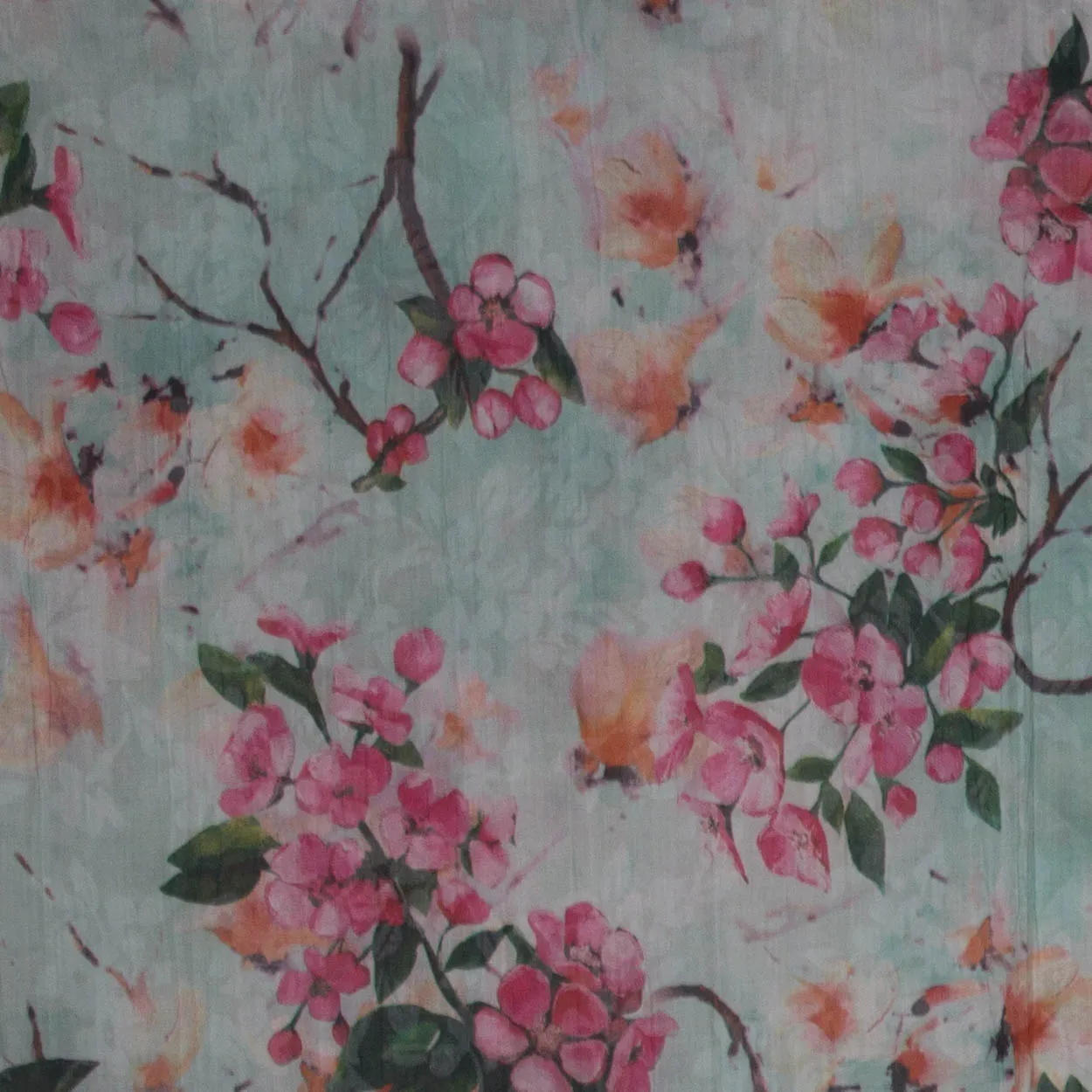 soepele katoen/polyester met bloemenmotief