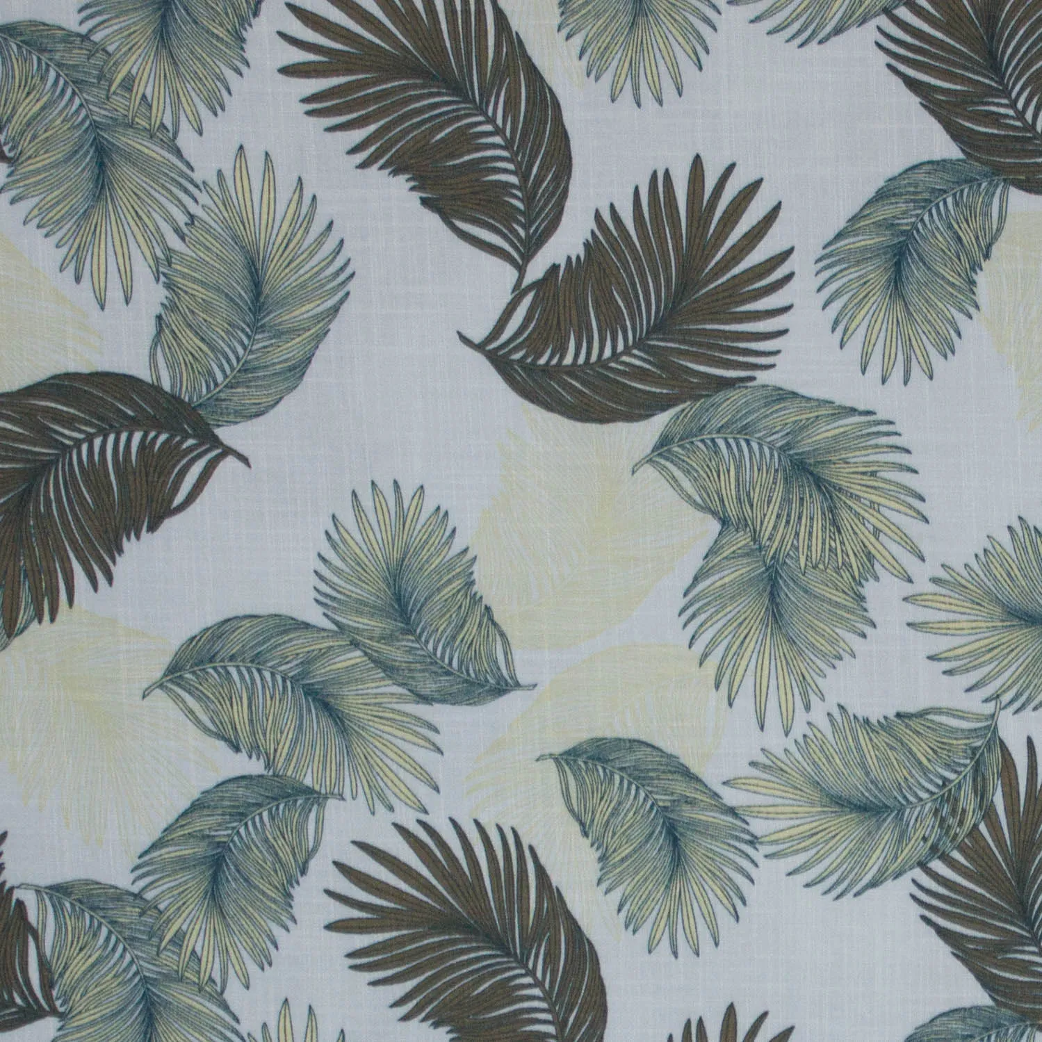 Soepele viscose met bladerenmotief