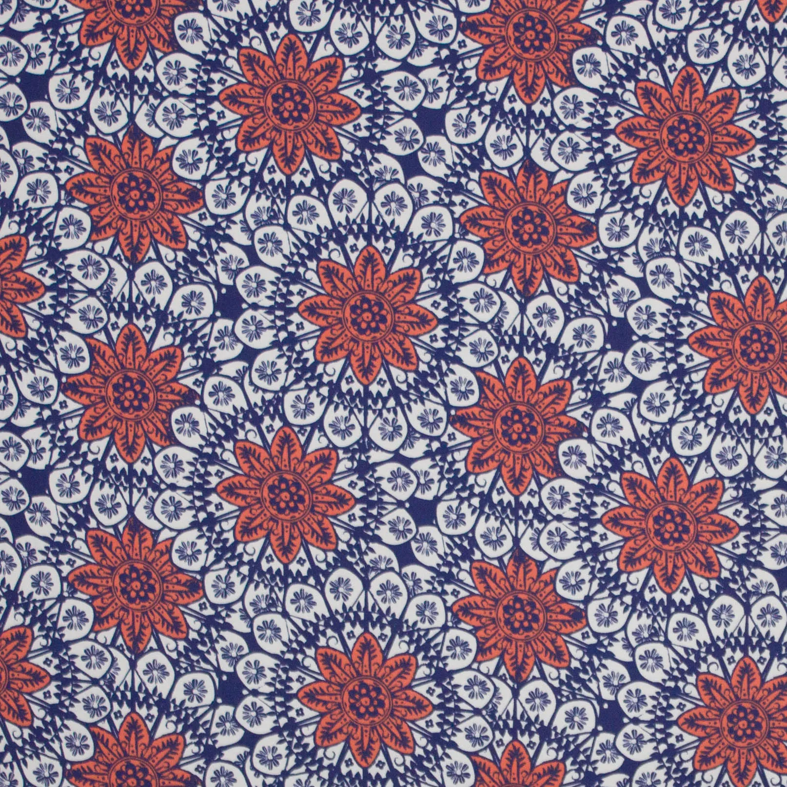 Katoen tricot met bloemmotief