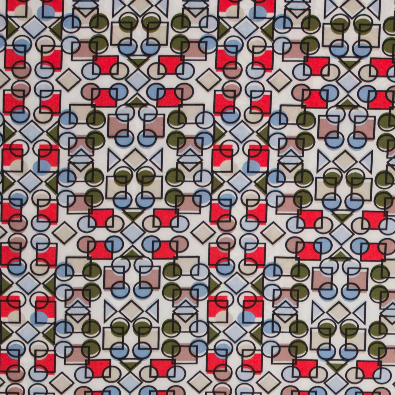 Soepele polyester/elastan met geometrisch motief
