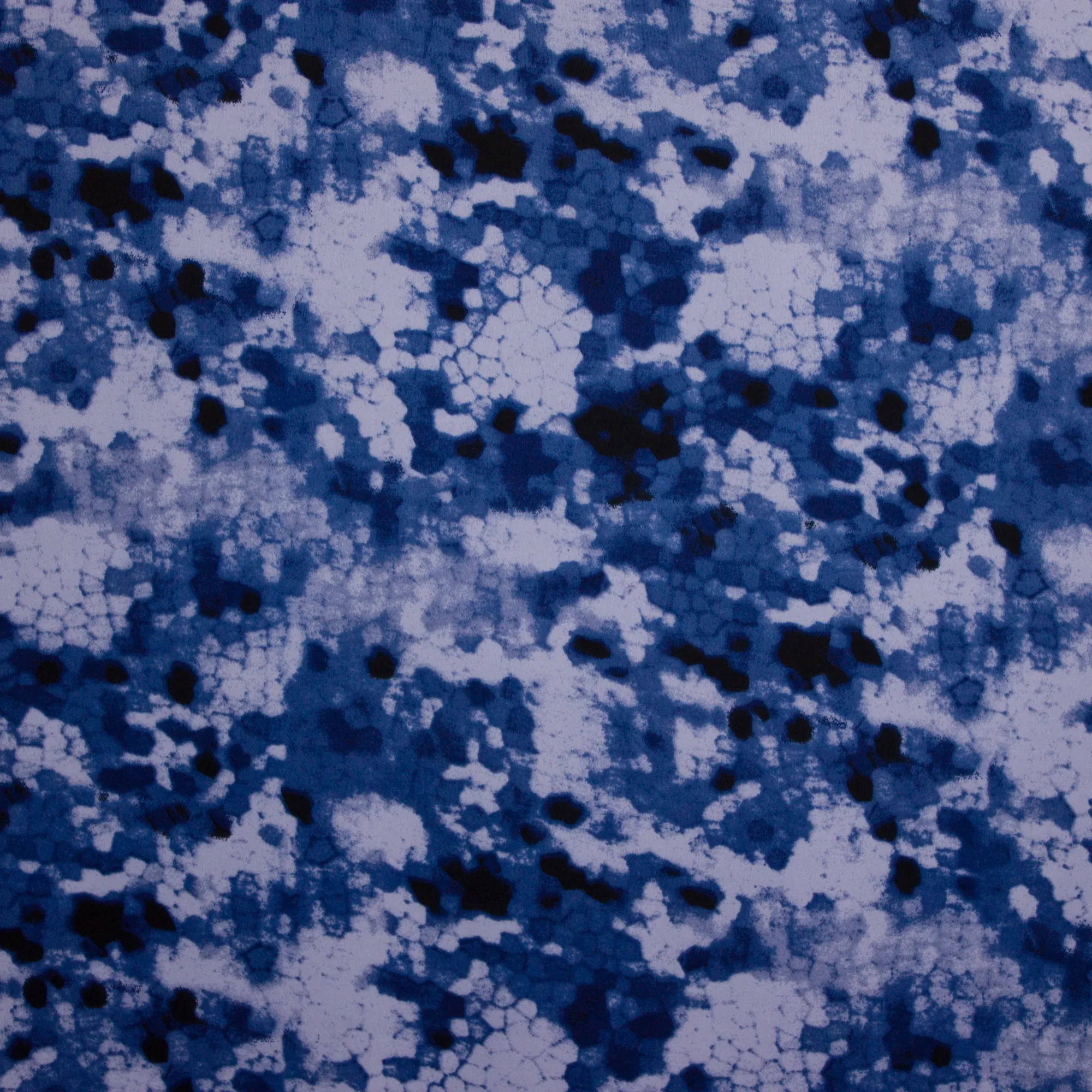 Tricot met blauw abstract motief