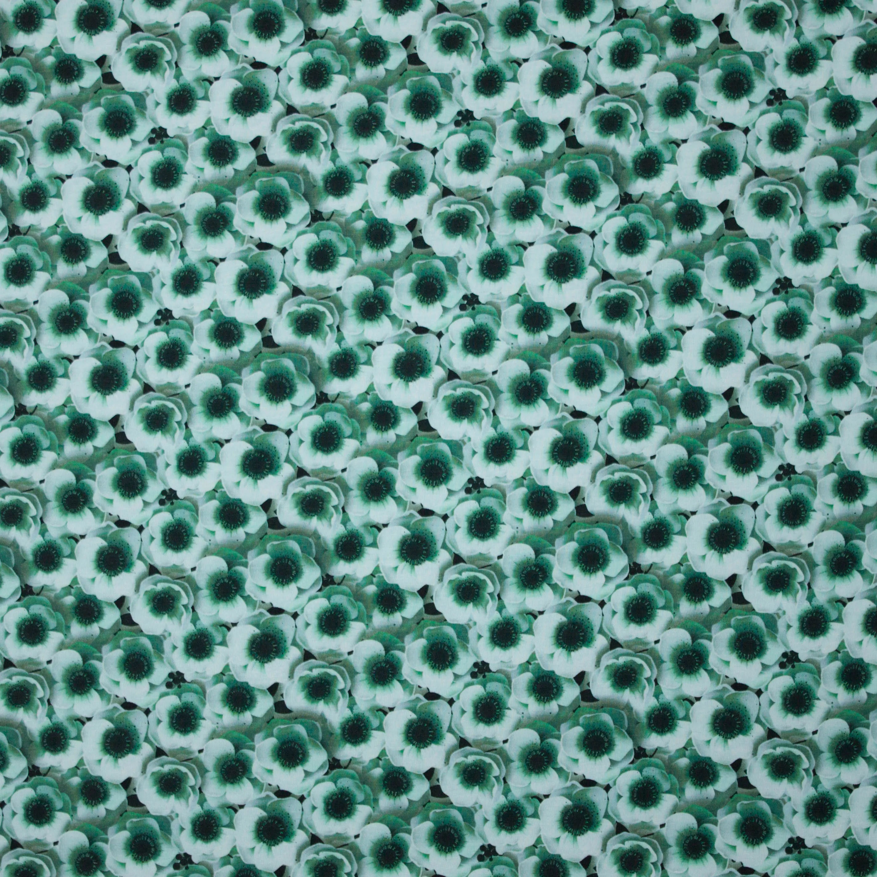 Tricot met bloemenmotief groen