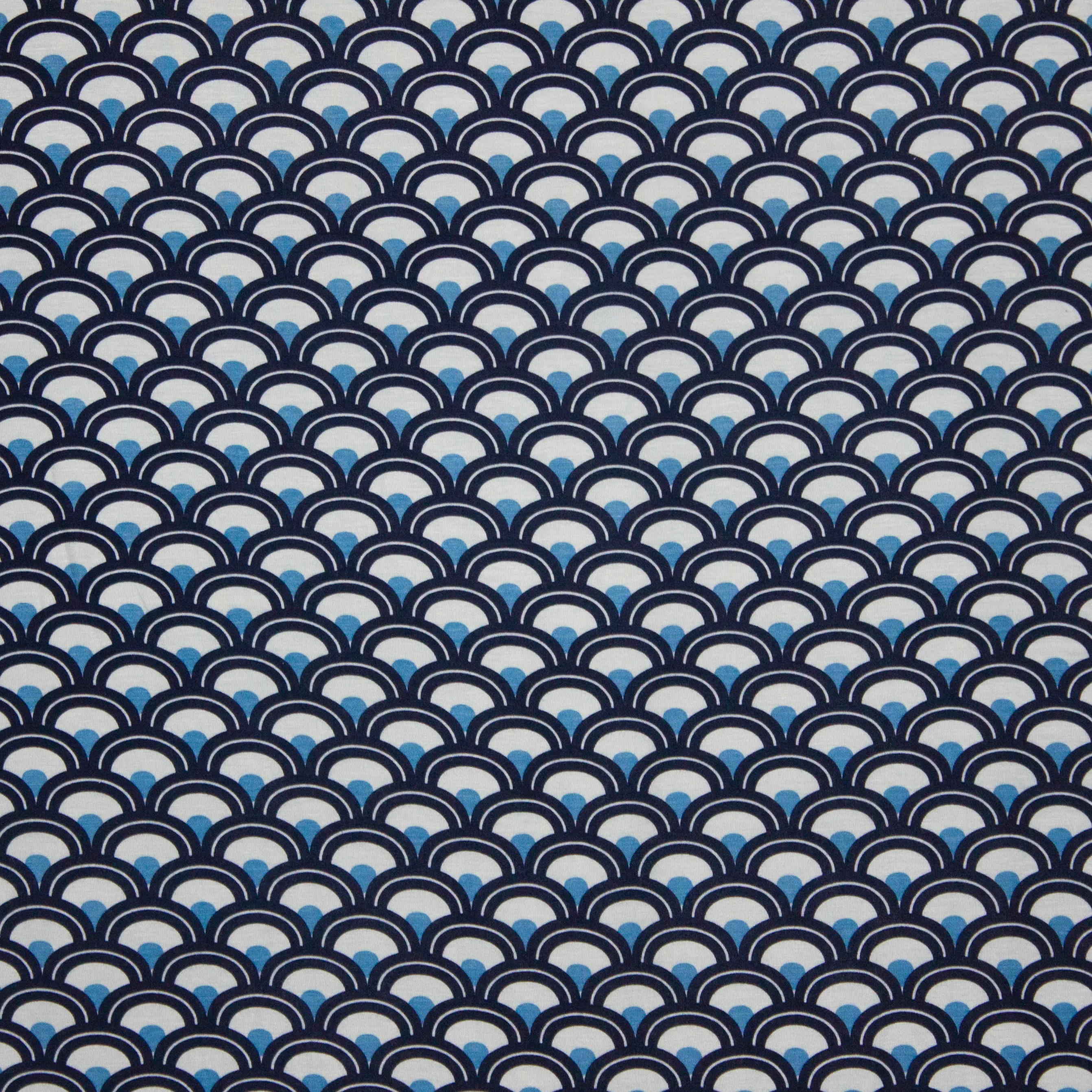Tricot geometrisch motief blauw