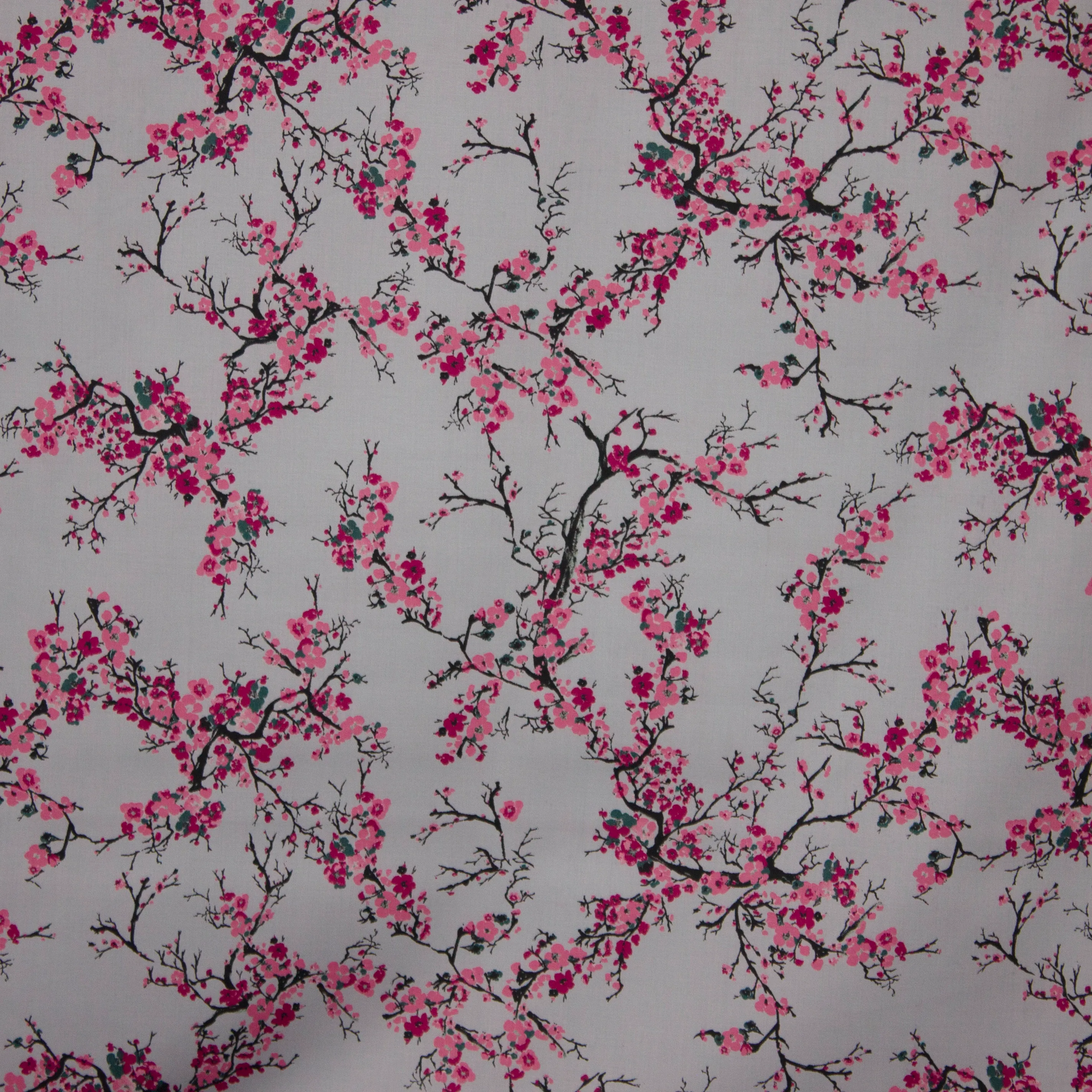 Royal satin met bloesemprint