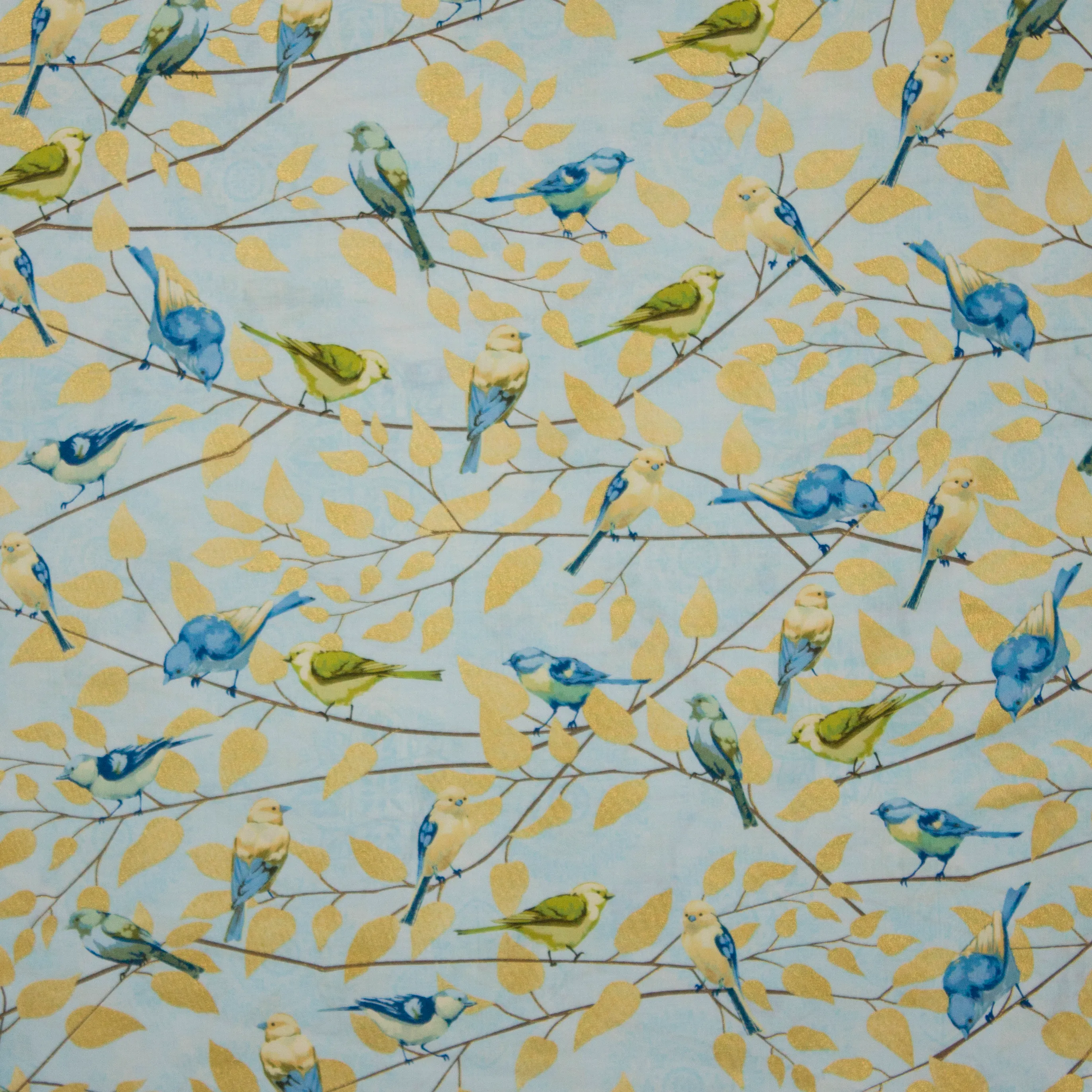 Katoen Janelle Birds on Branches Aqua