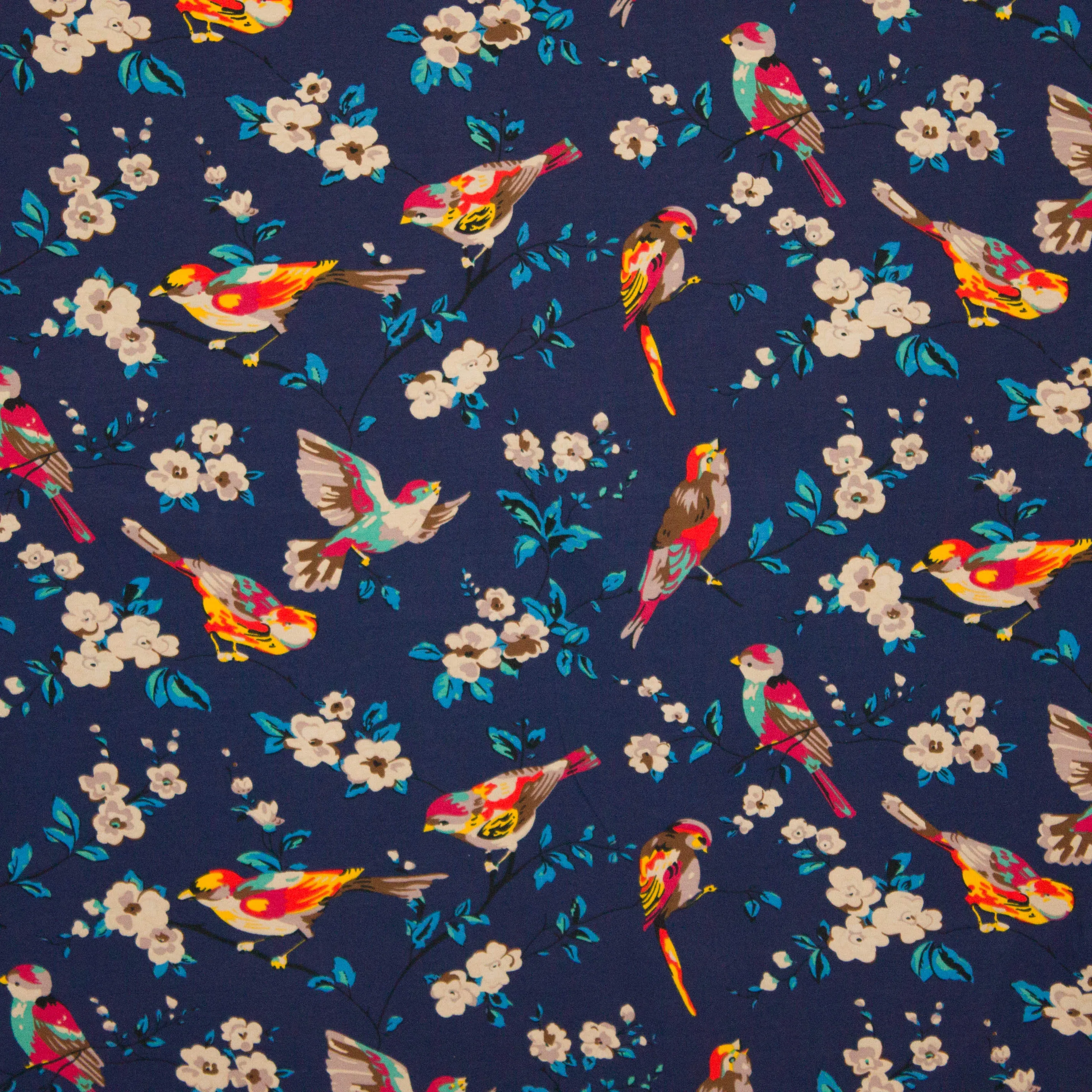 donkerblauwe tricot met vogeltjes