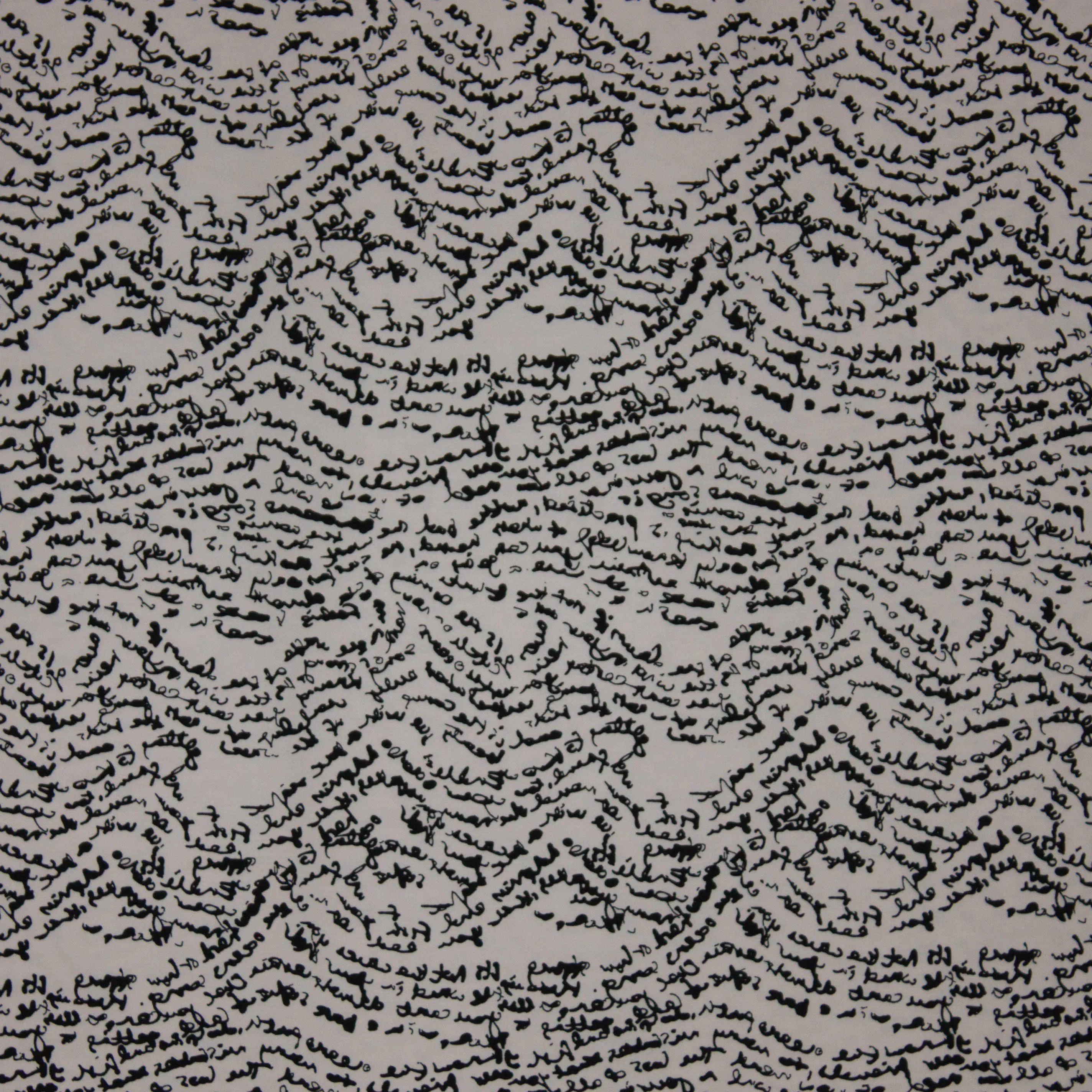 Bedrukte tricot met handschrift motief