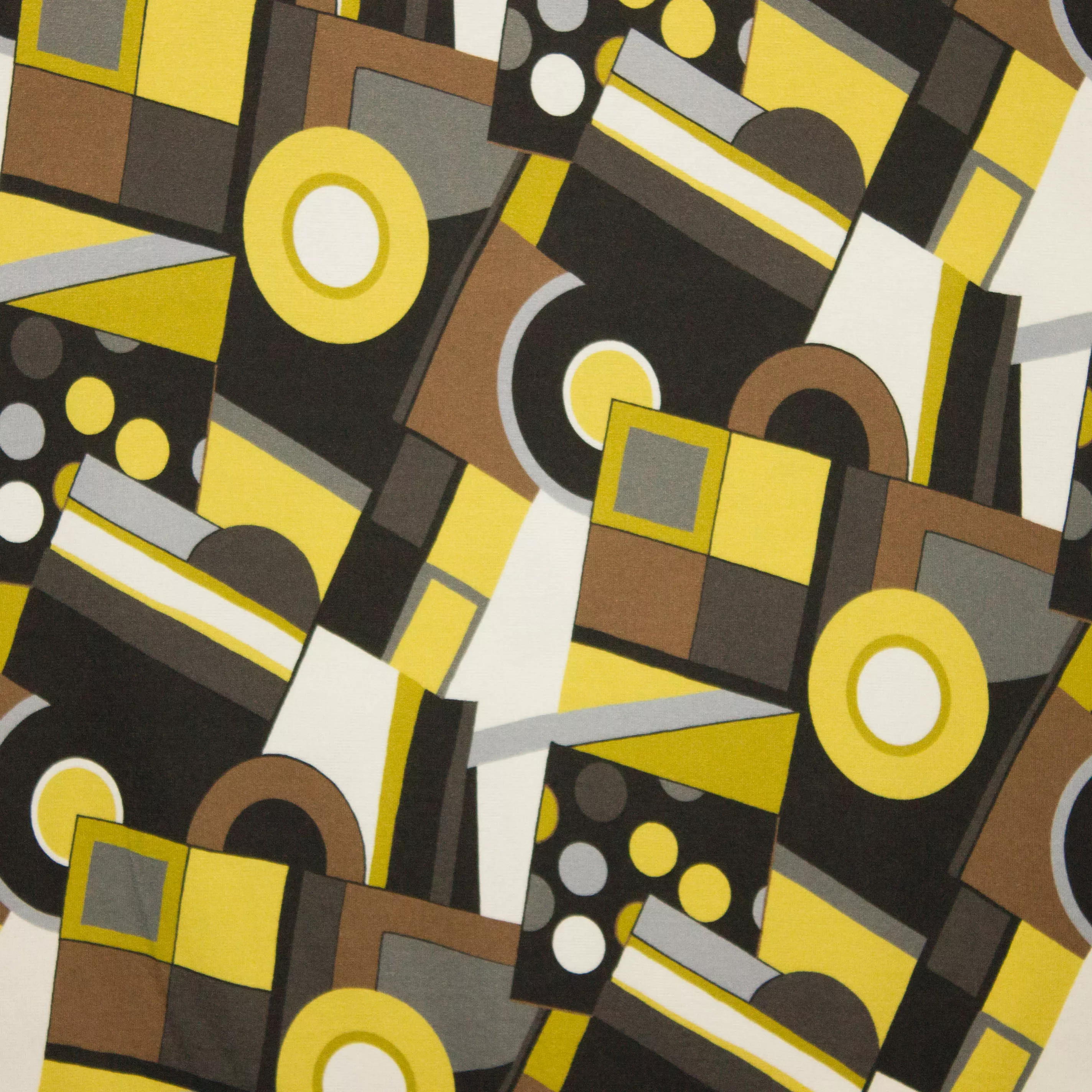 viscosetricot abstracte print geel