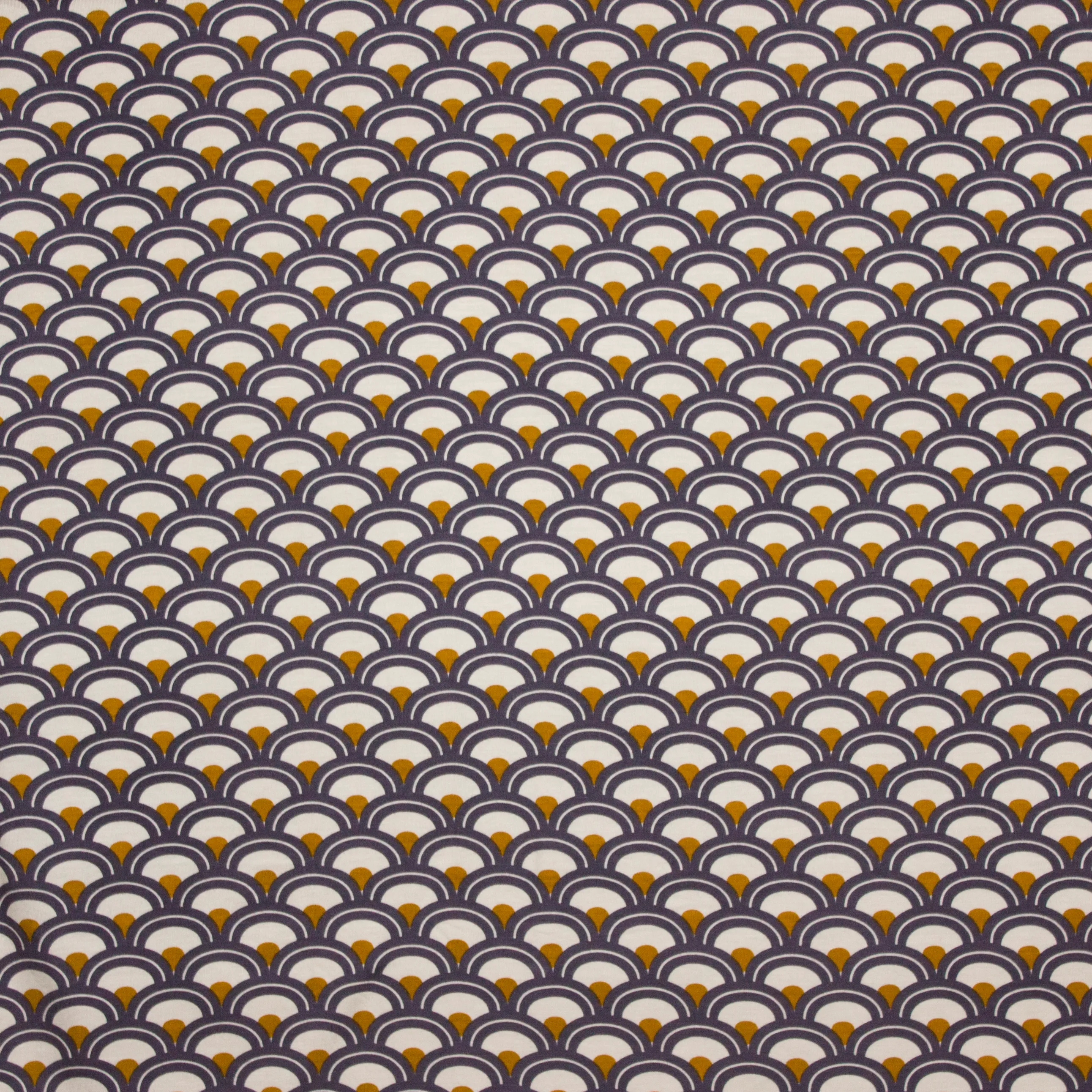 Tricot geometrisch motief oker