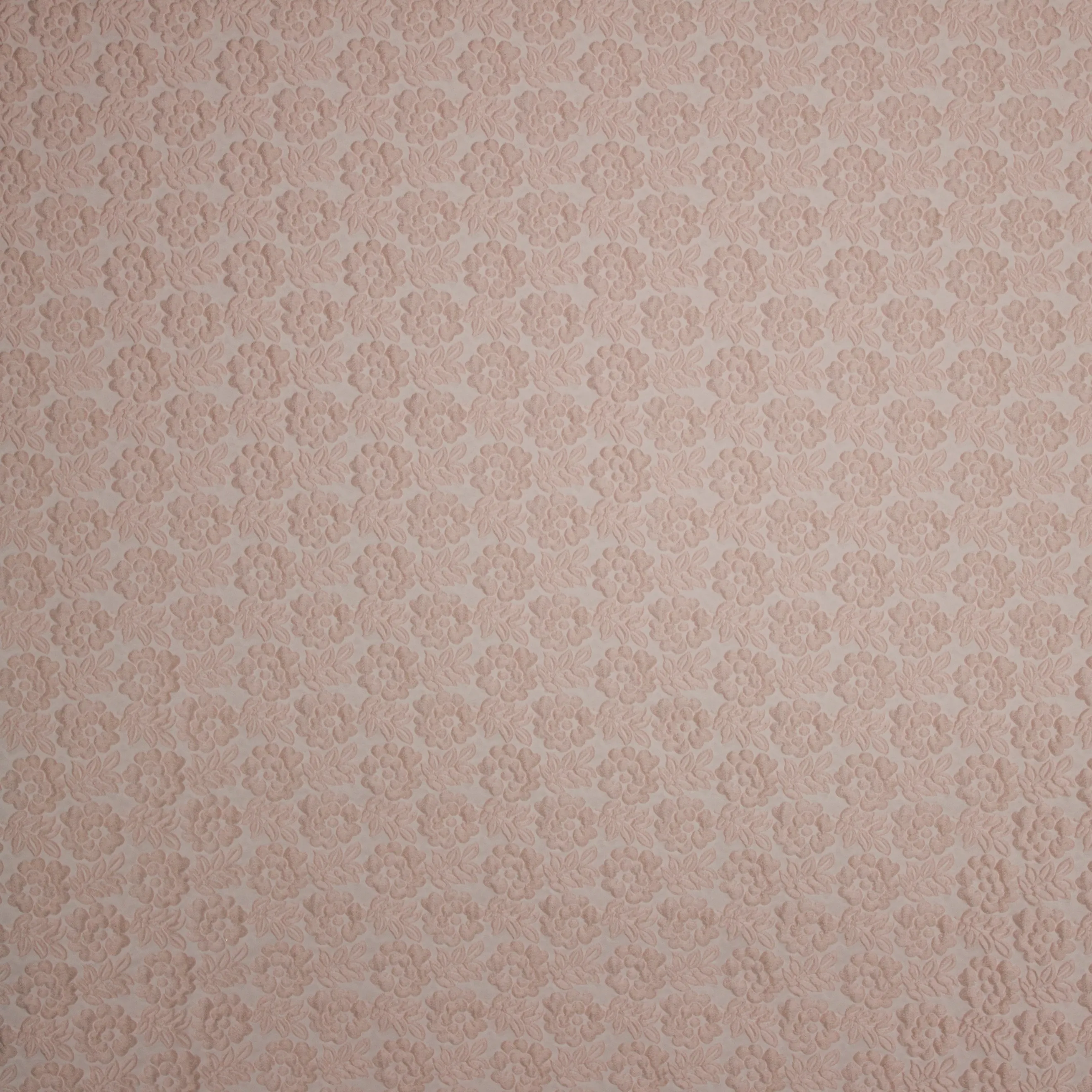 Jacquard met bloem in zacht roze