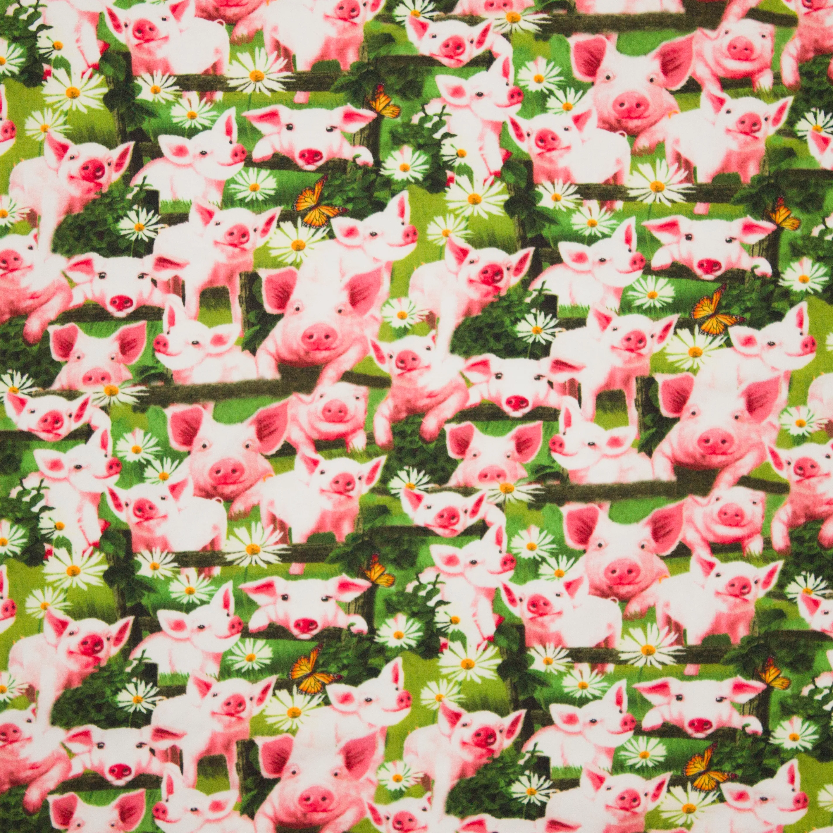 Tricot met roze varkentjes