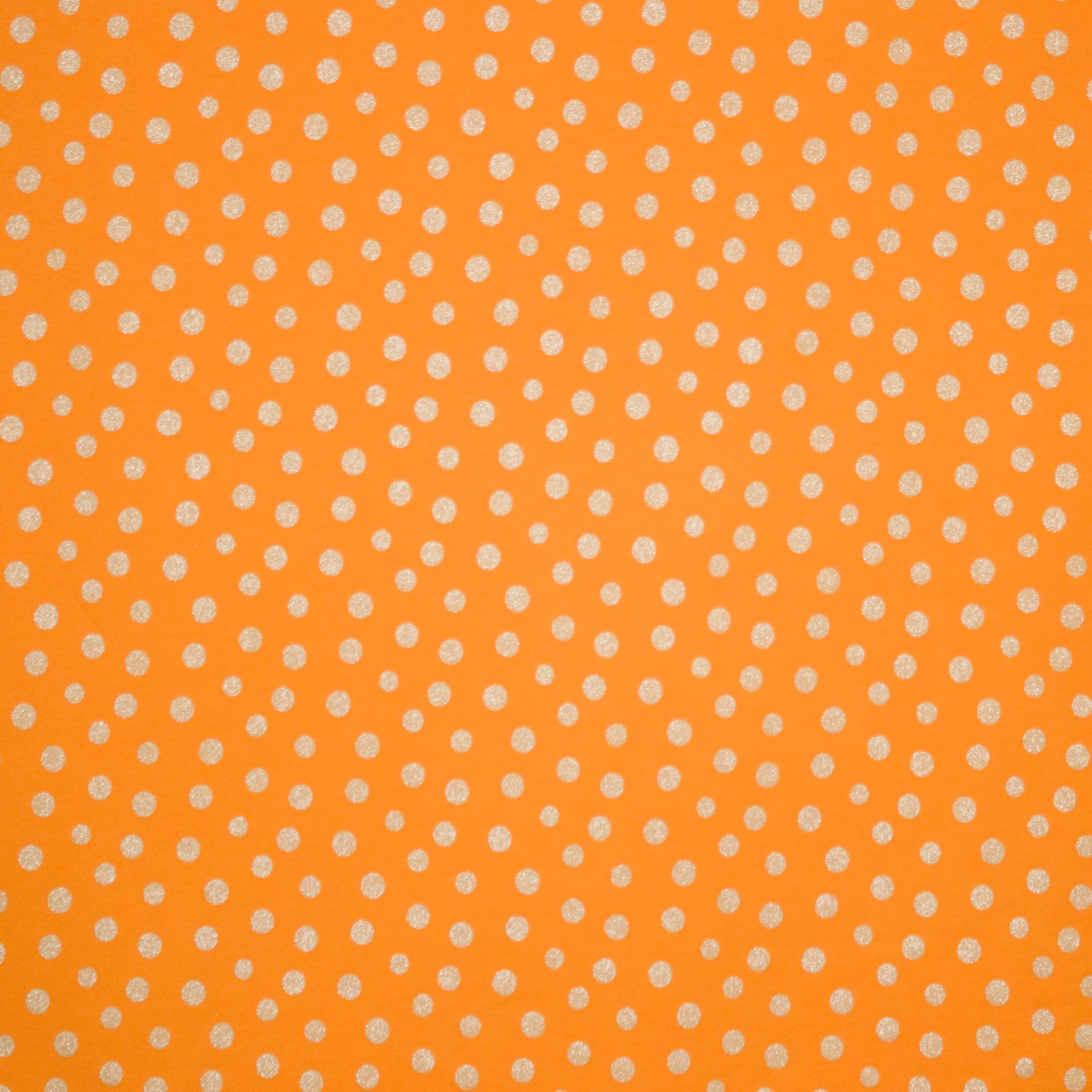 Sweaterstof oranje met bolletjes in gouden glitter