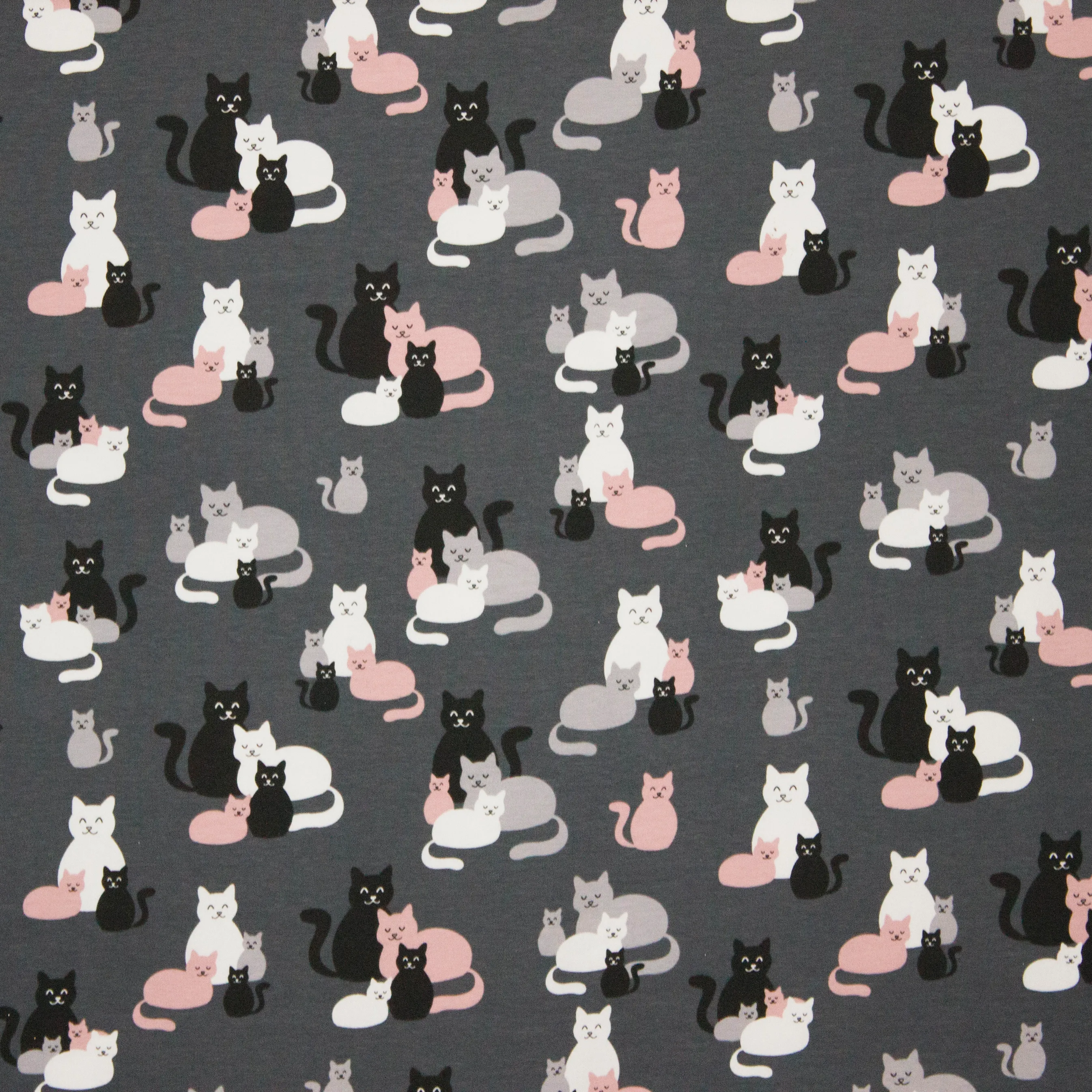 tricot met poezenfamilie roze