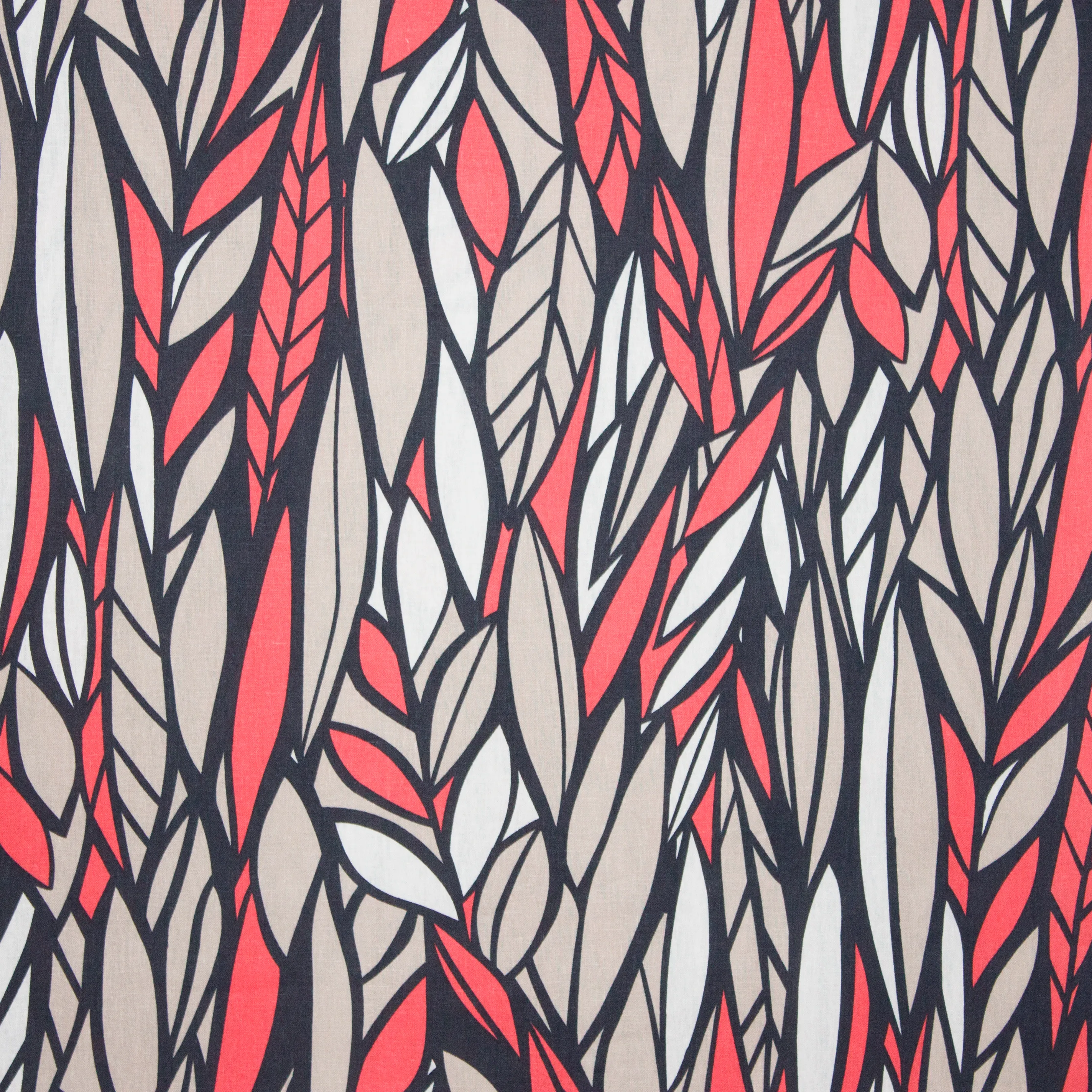 linnen/viscose met bladerenprint