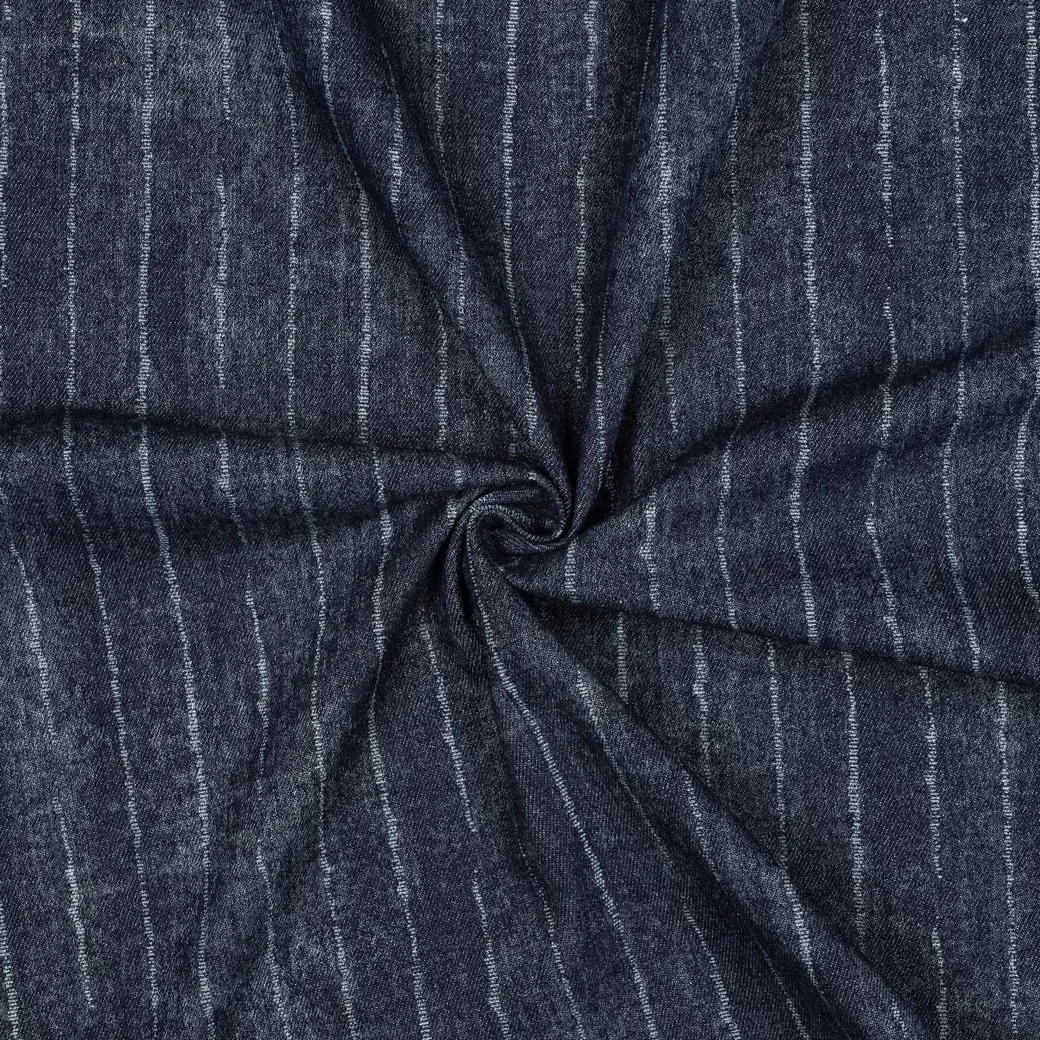 Denim donkerblauw met strepen