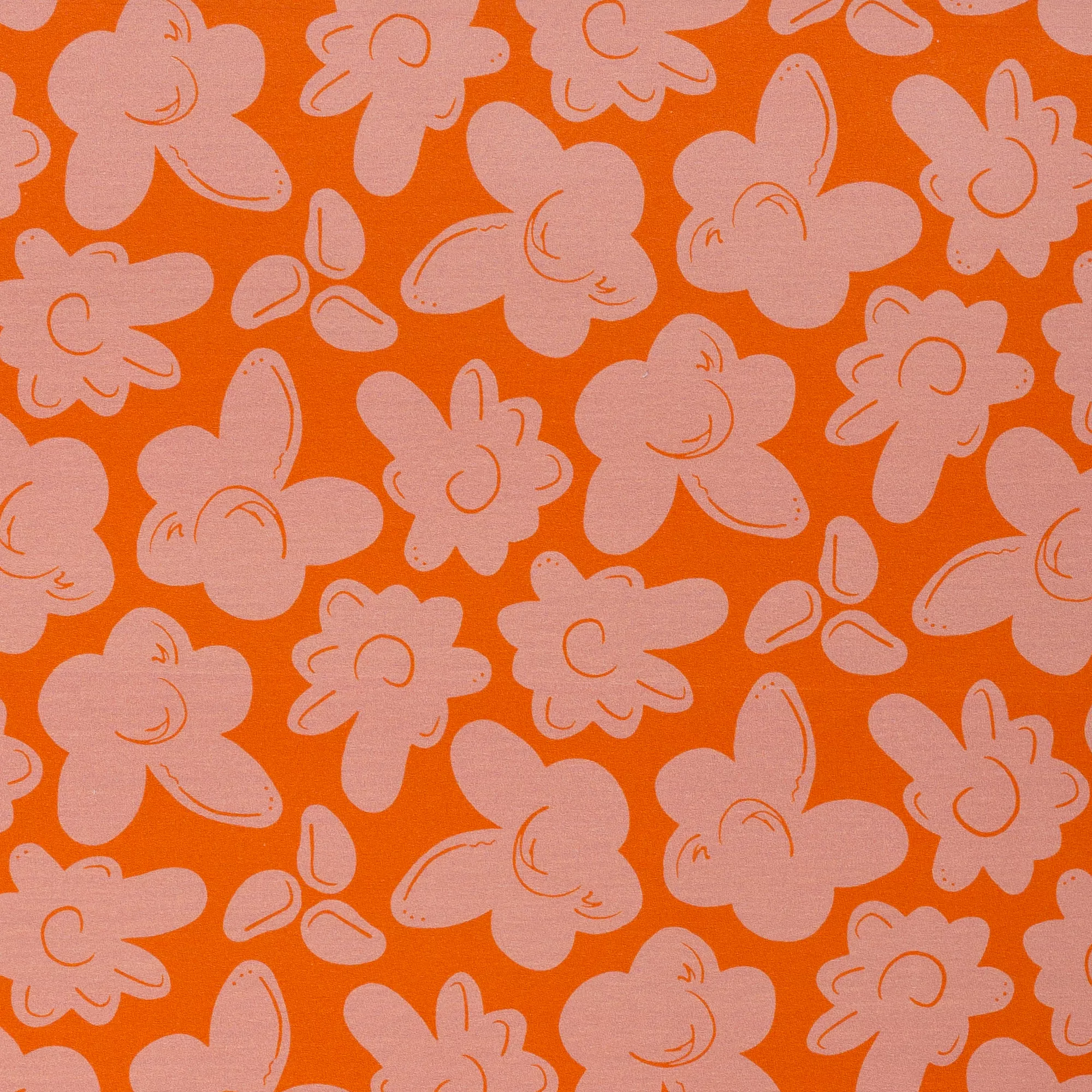 Oranje french terry met bloemen 'Balance by Cherry Picking'