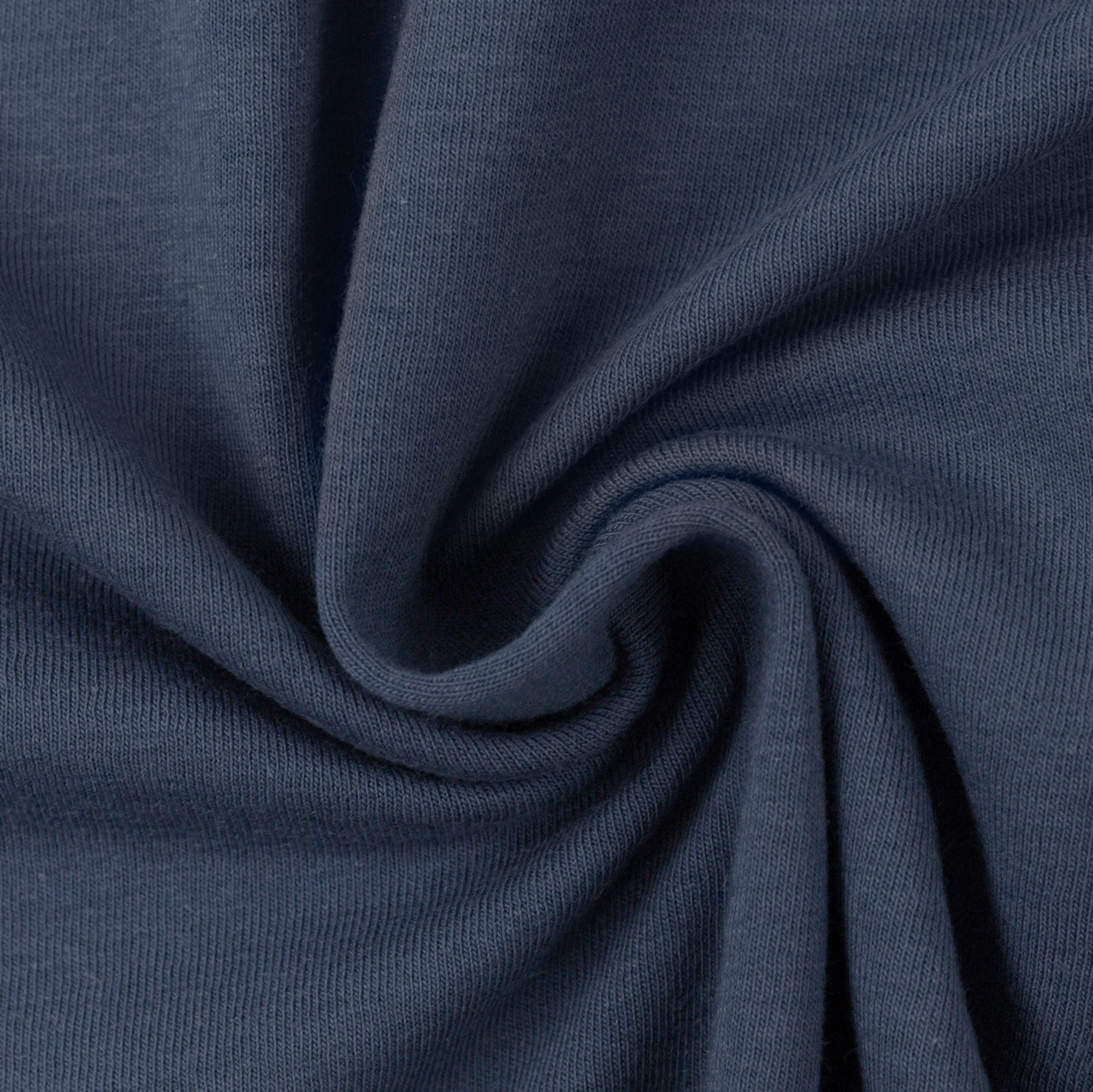 Blauwe gebrushte french terry
