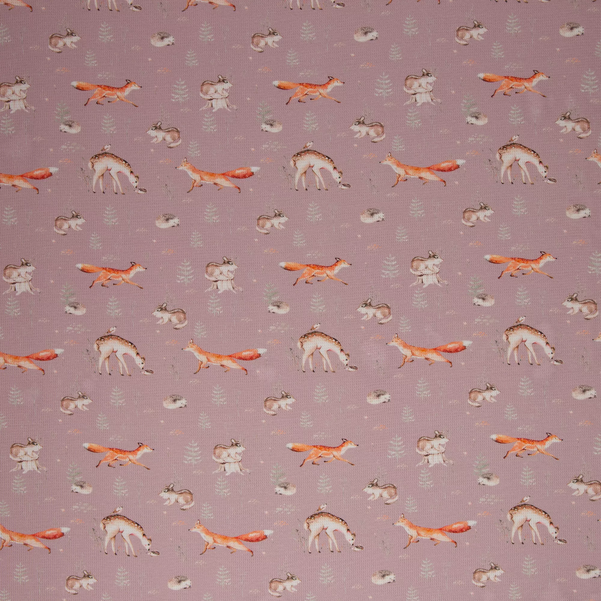 Oudroze wafelstof met dieren - Maja HW22/23