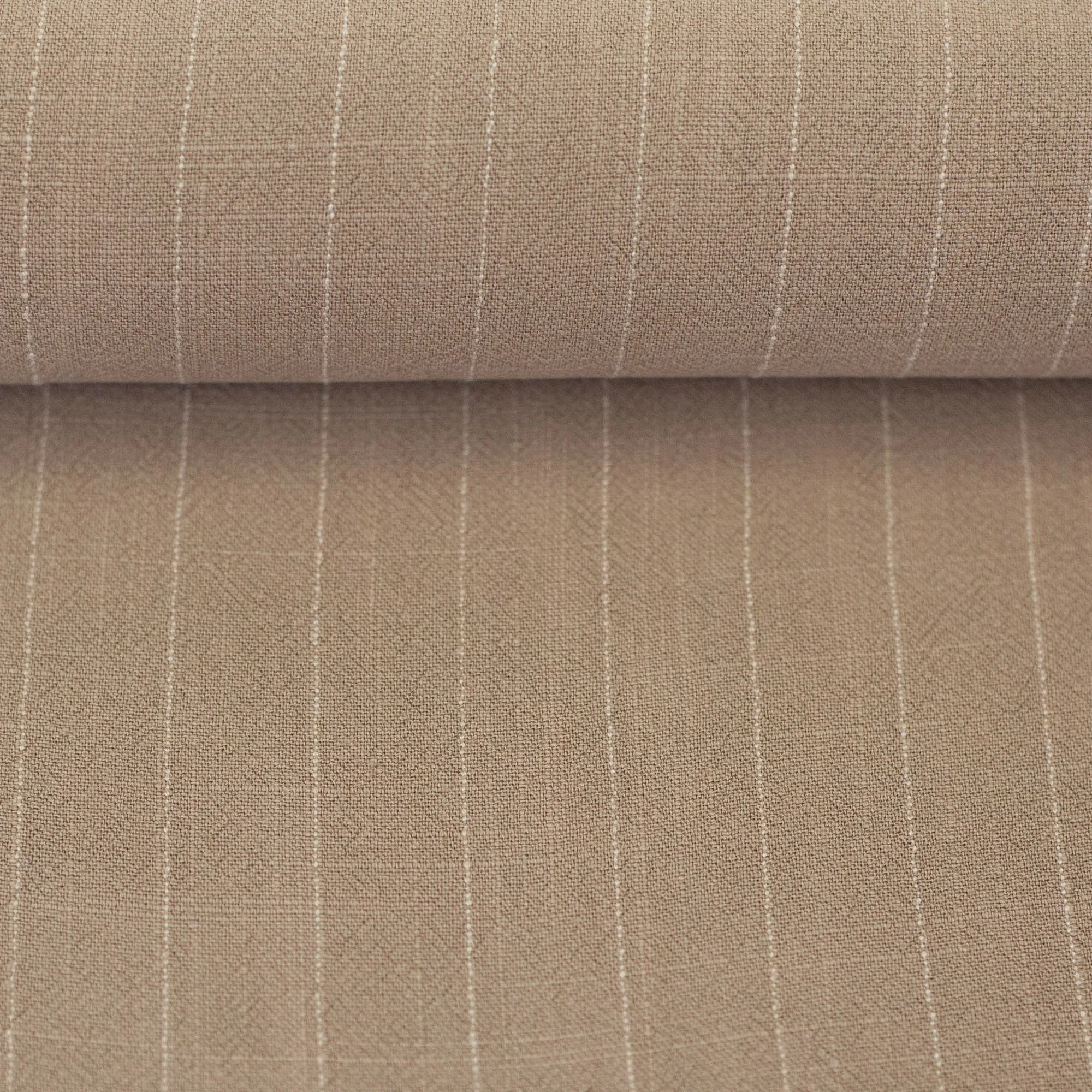 Viscose linnen gestreept beige