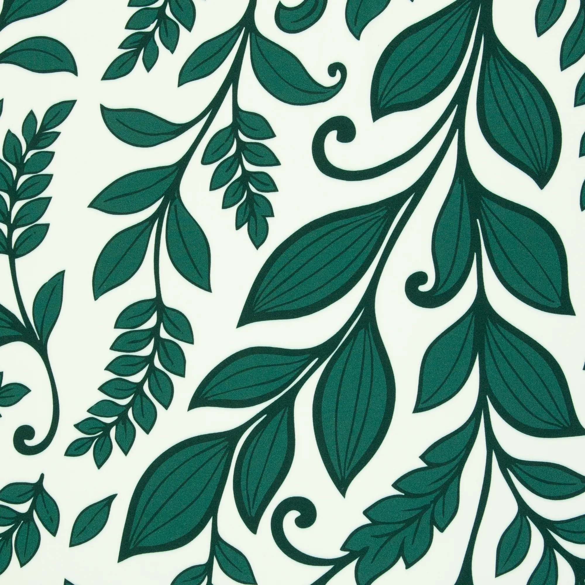 Viscose wite met groene bladeren print 'Simply Flowers'