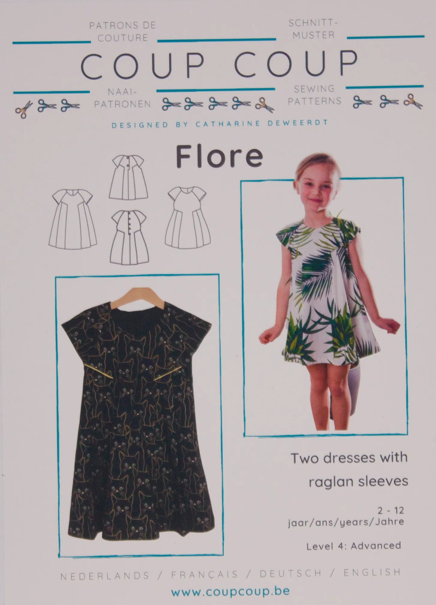 Patroon 'Flore': 2 raglanjurken van Coup Coup