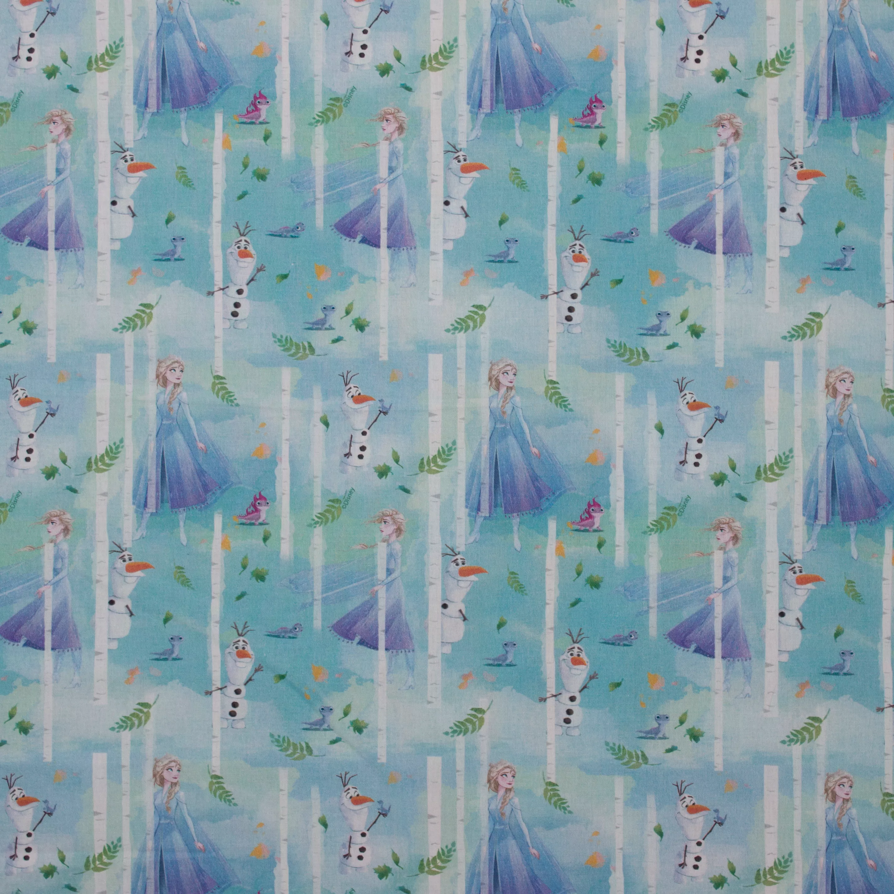 Katoent blauw met Frozen figuren