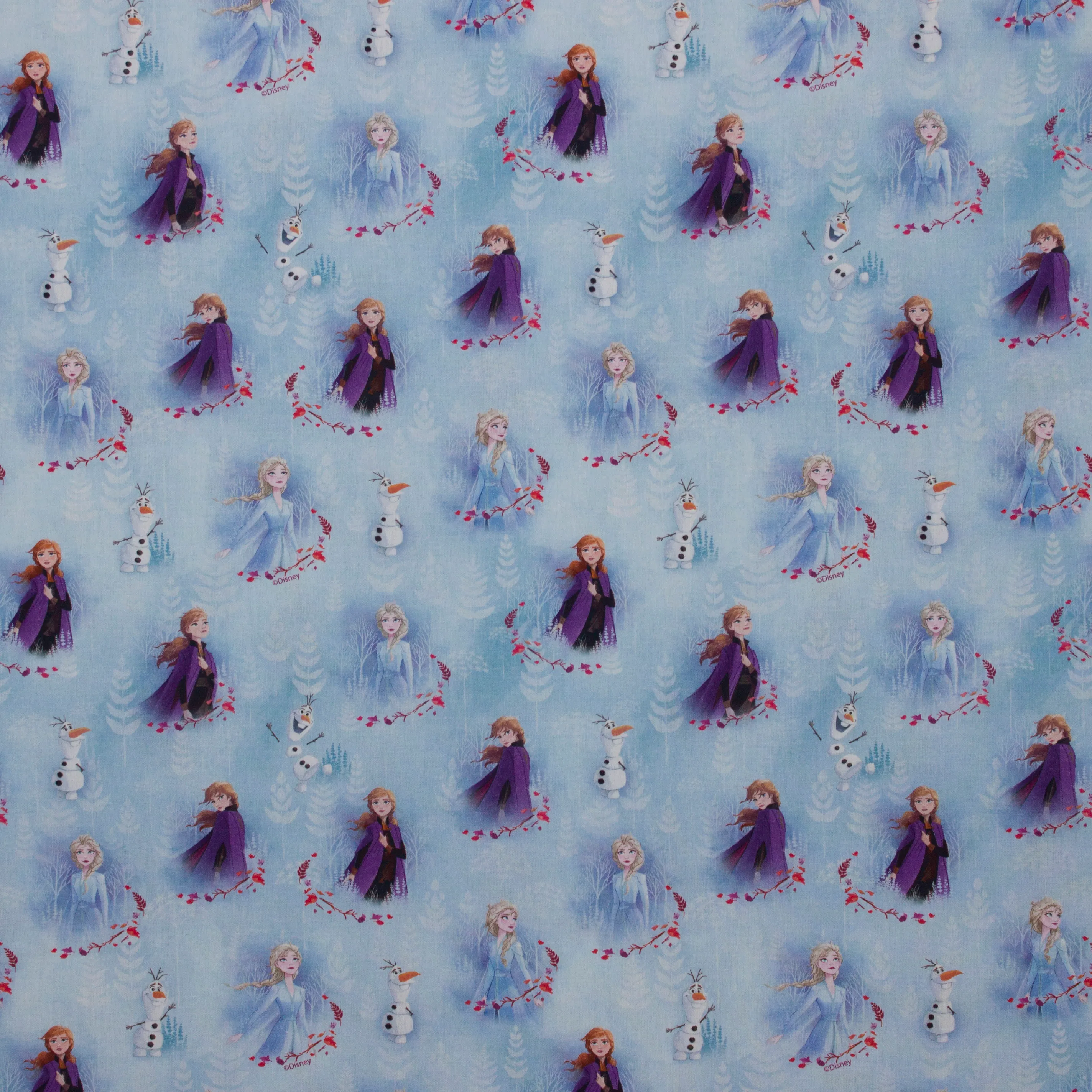 Blauw katoentje met Frozen figuren
