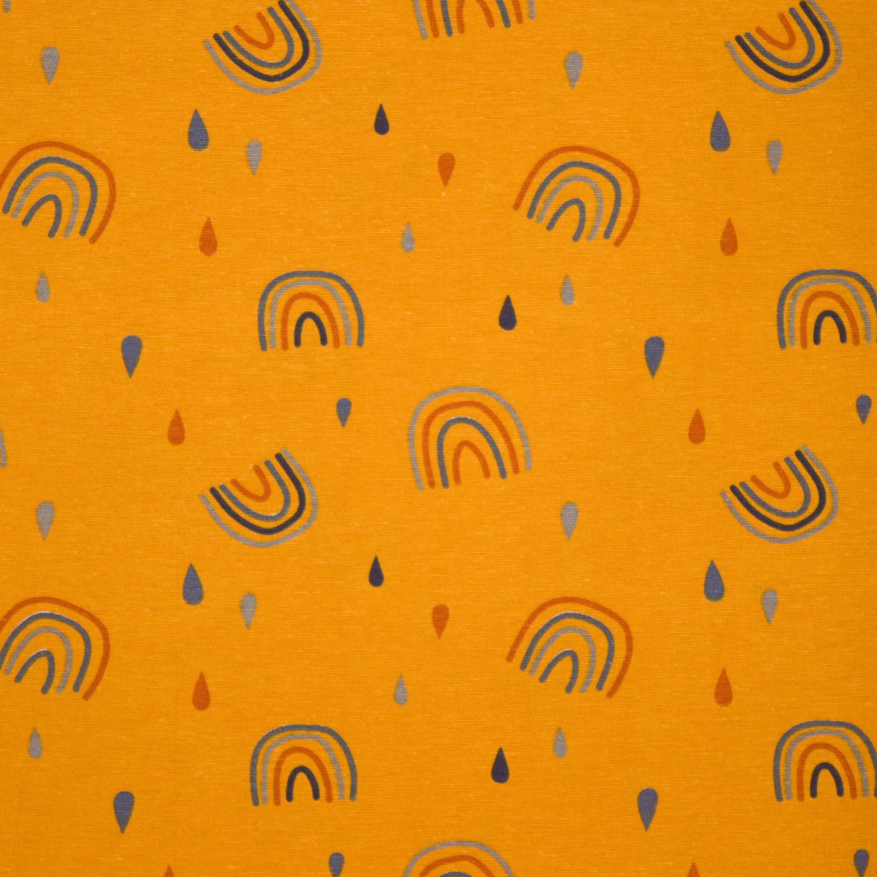 Oker canvas met regenbogen
