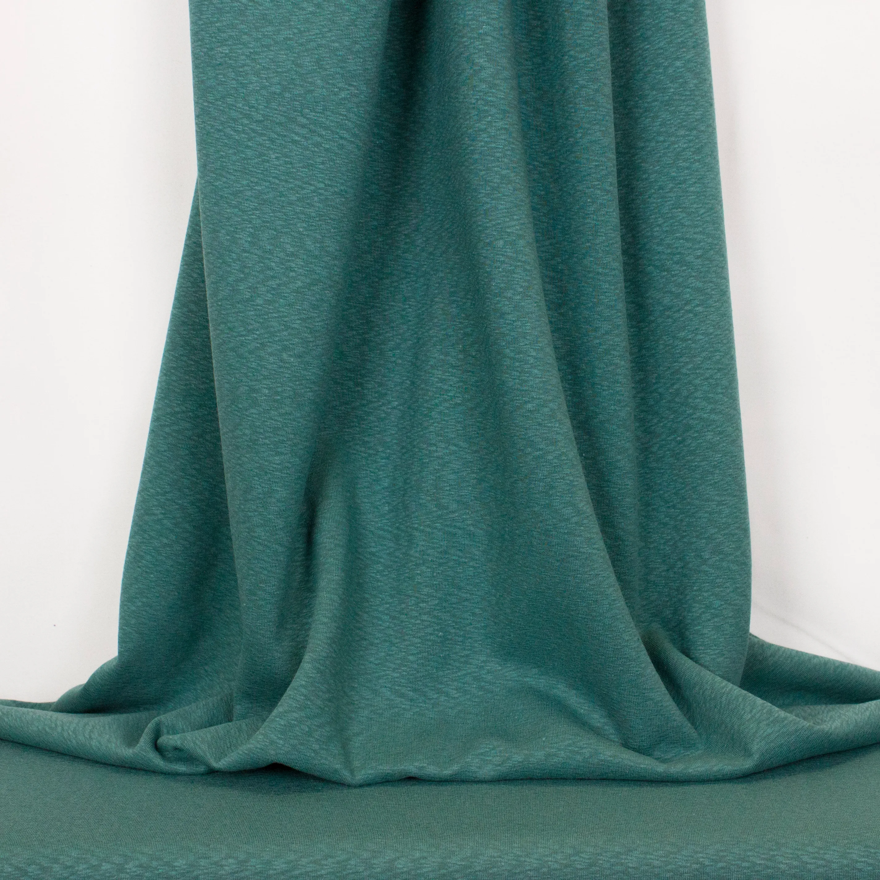Gemeleerde nylon katoen tricot turquoise