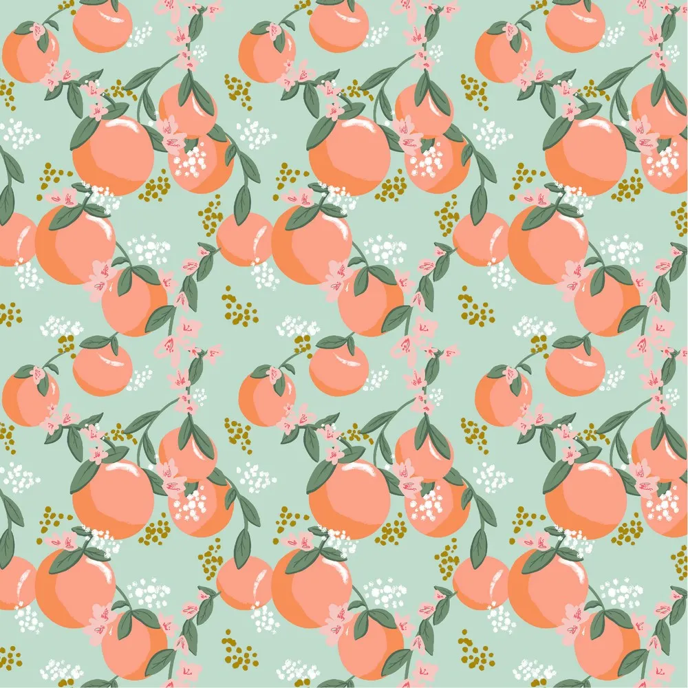 Blauwe katoen Tasty Fruit van Poppy