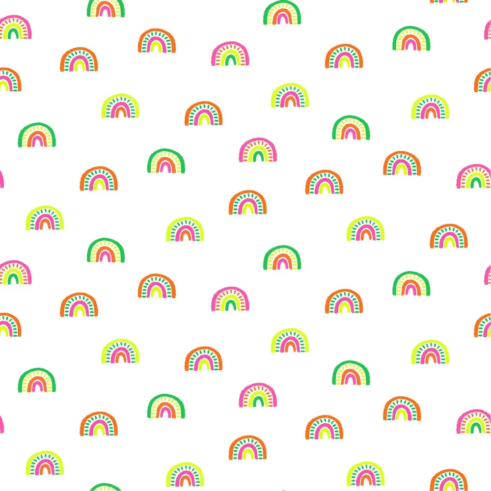 Witte tricot met neon regenbogen - Poppy
