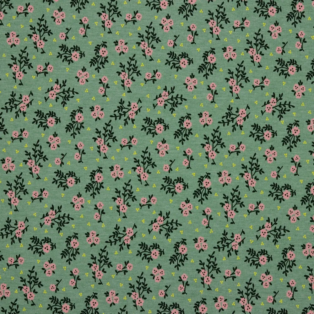 Groene tricot met bloemetjes van Poppy