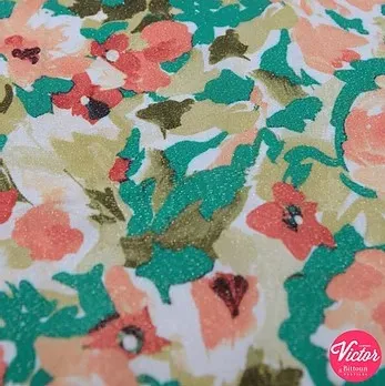 Viscose met bloemen en metaaldraad van La Maison Victor