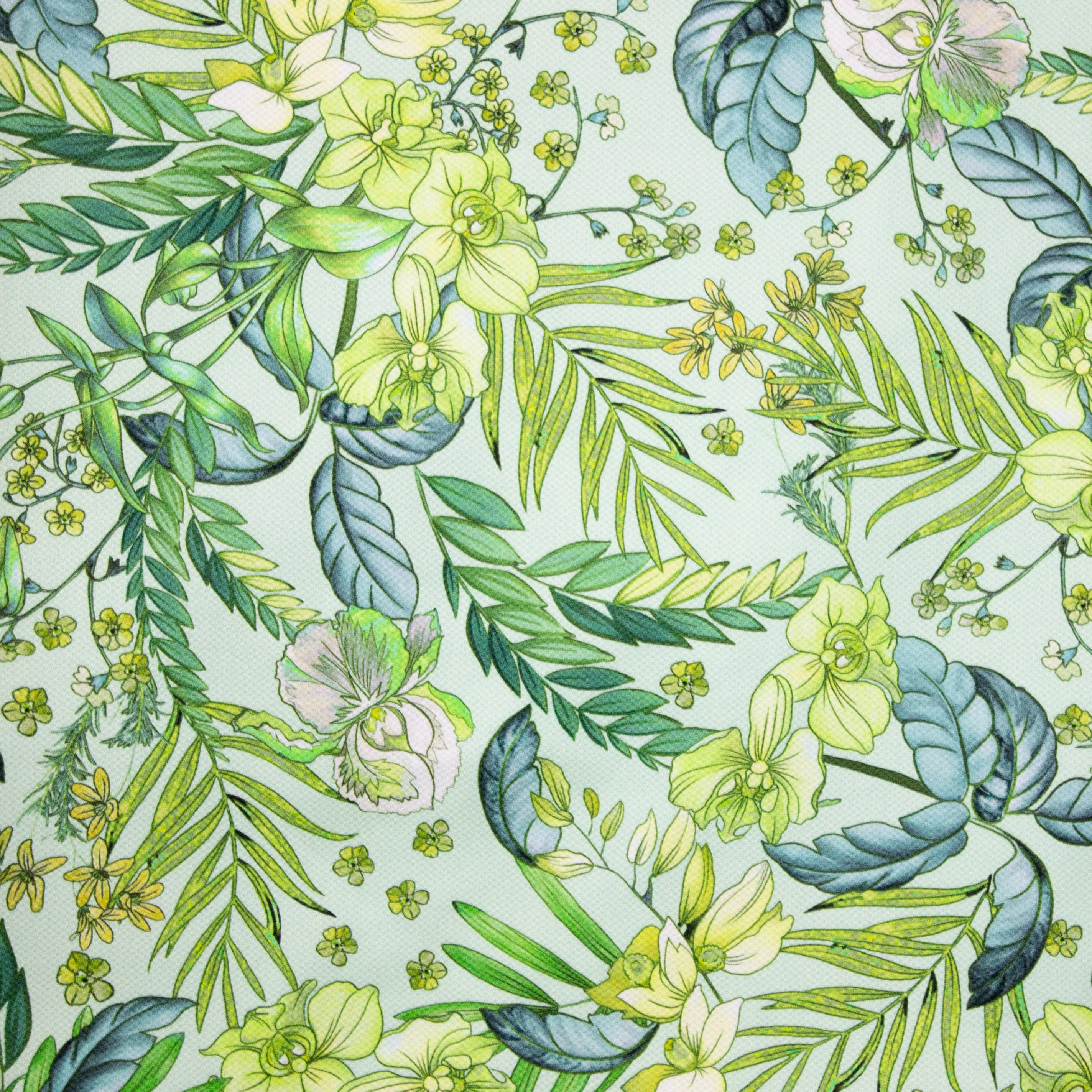 Groene Italiaanse Piqué met Bloemen van Alta Moda