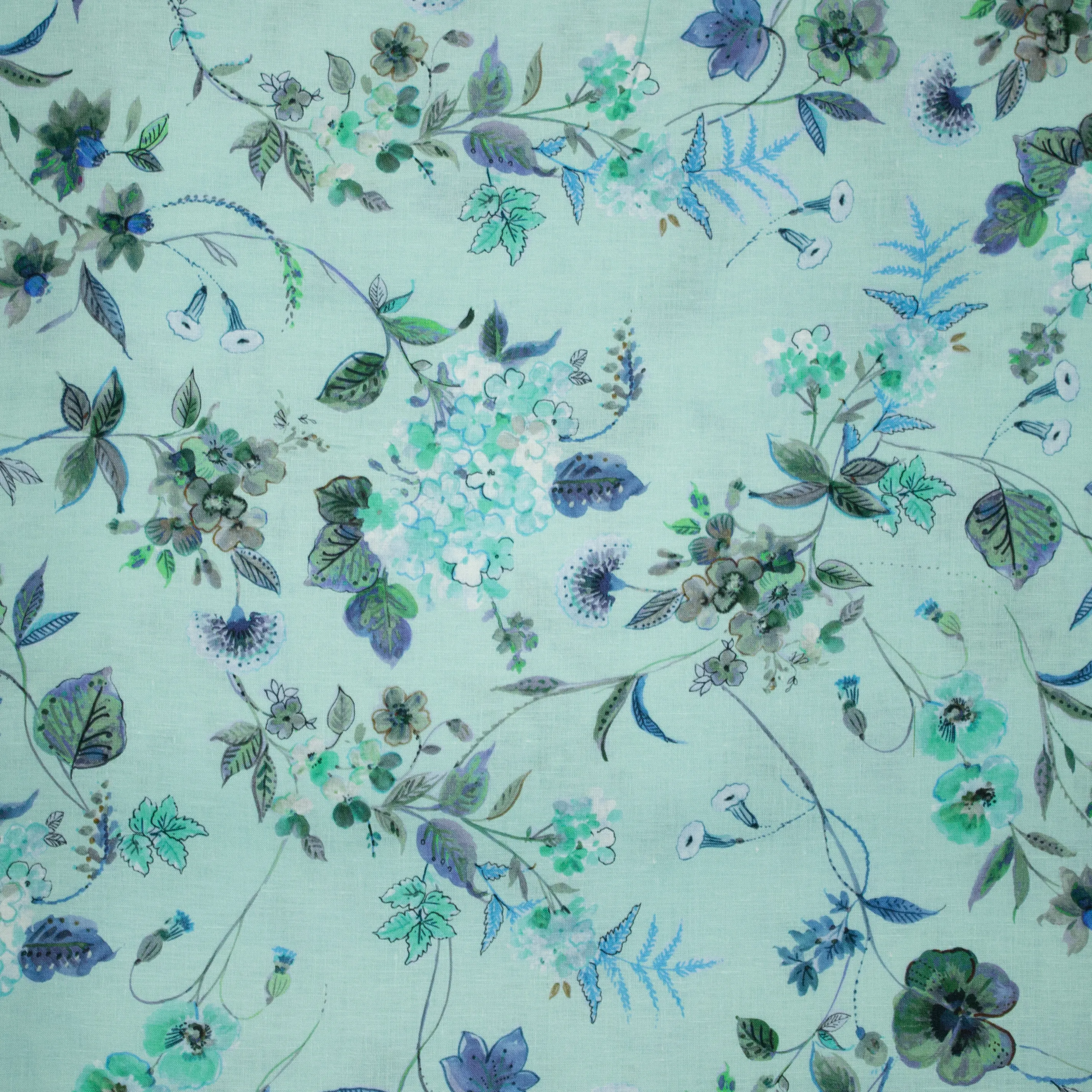 Groene Linnen met Bloemen van Alta Moda