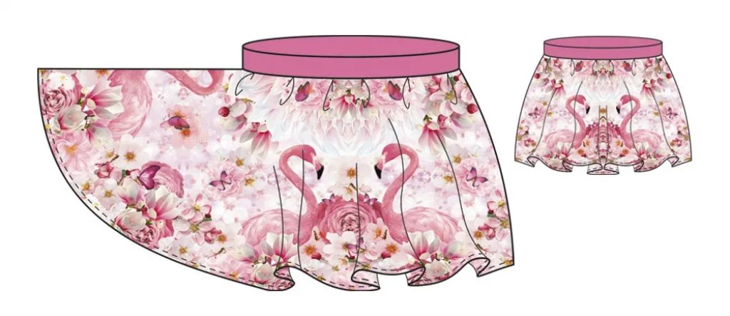 Paneel flamingo voor cirkelrokje