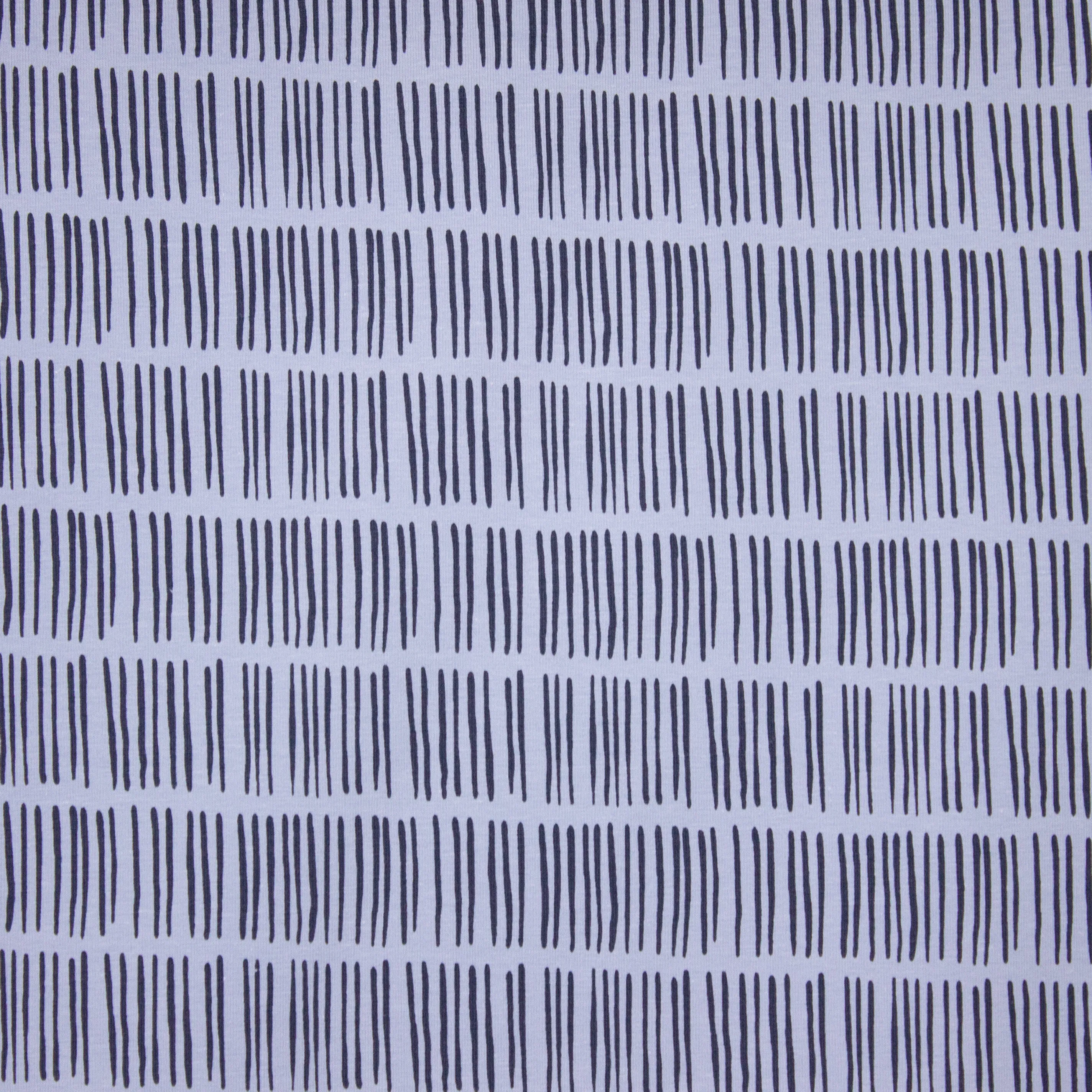 Blauwe Katoen Tricot met Streepjes