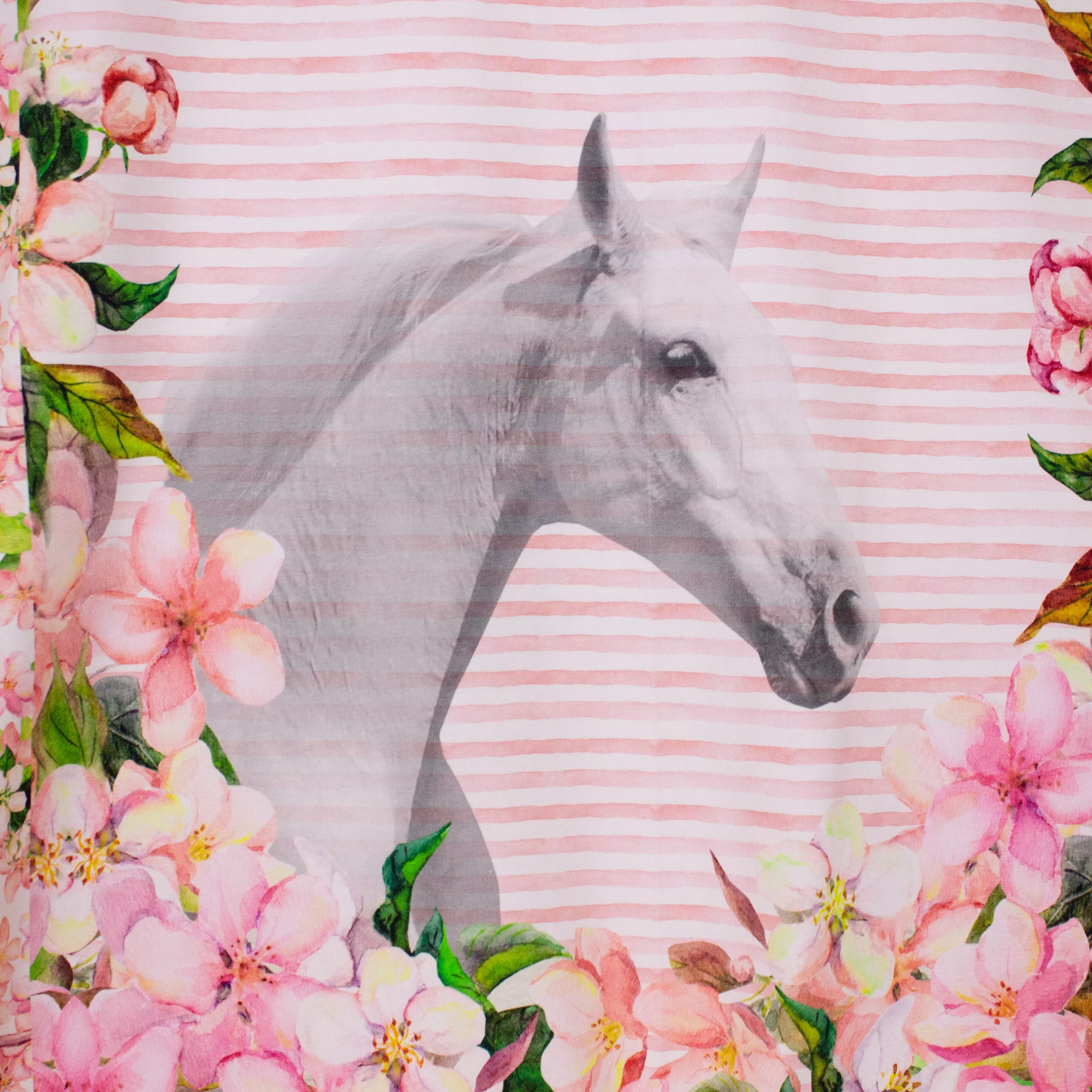 Katoen tricot paneel met paarden