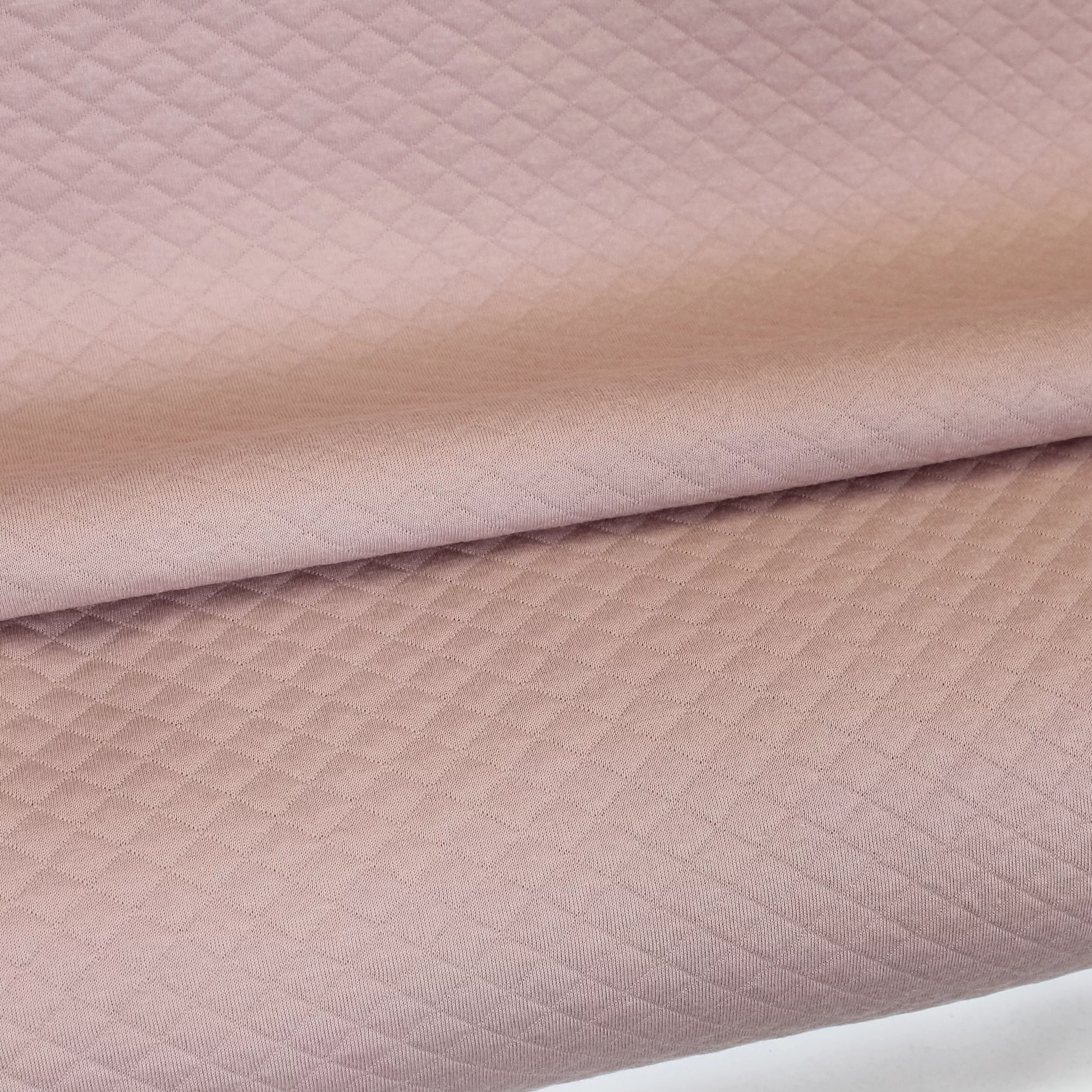 Gestepte katoen tricot - Nude