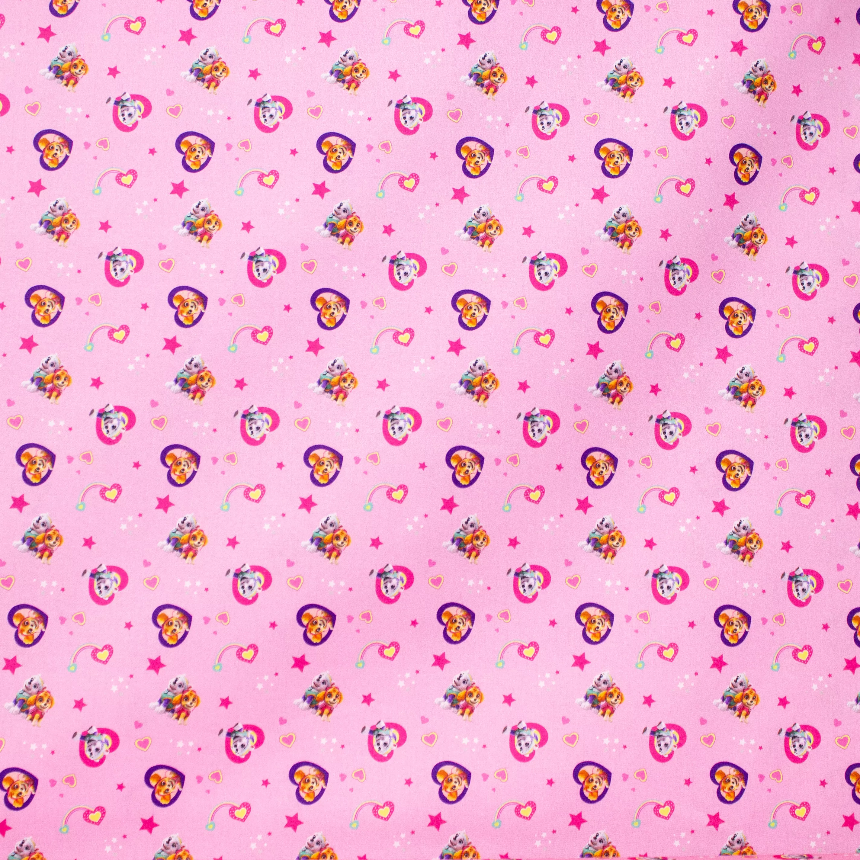 Roze katoen met Paw Patrol print