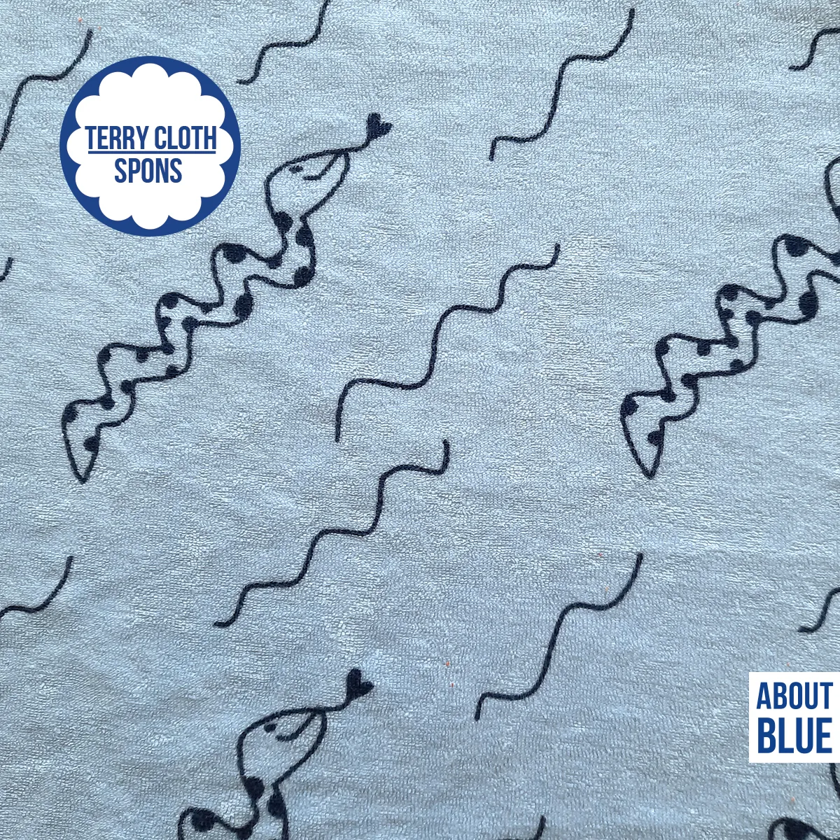 Lichtblauwe spons badstof met slangen van About Blue