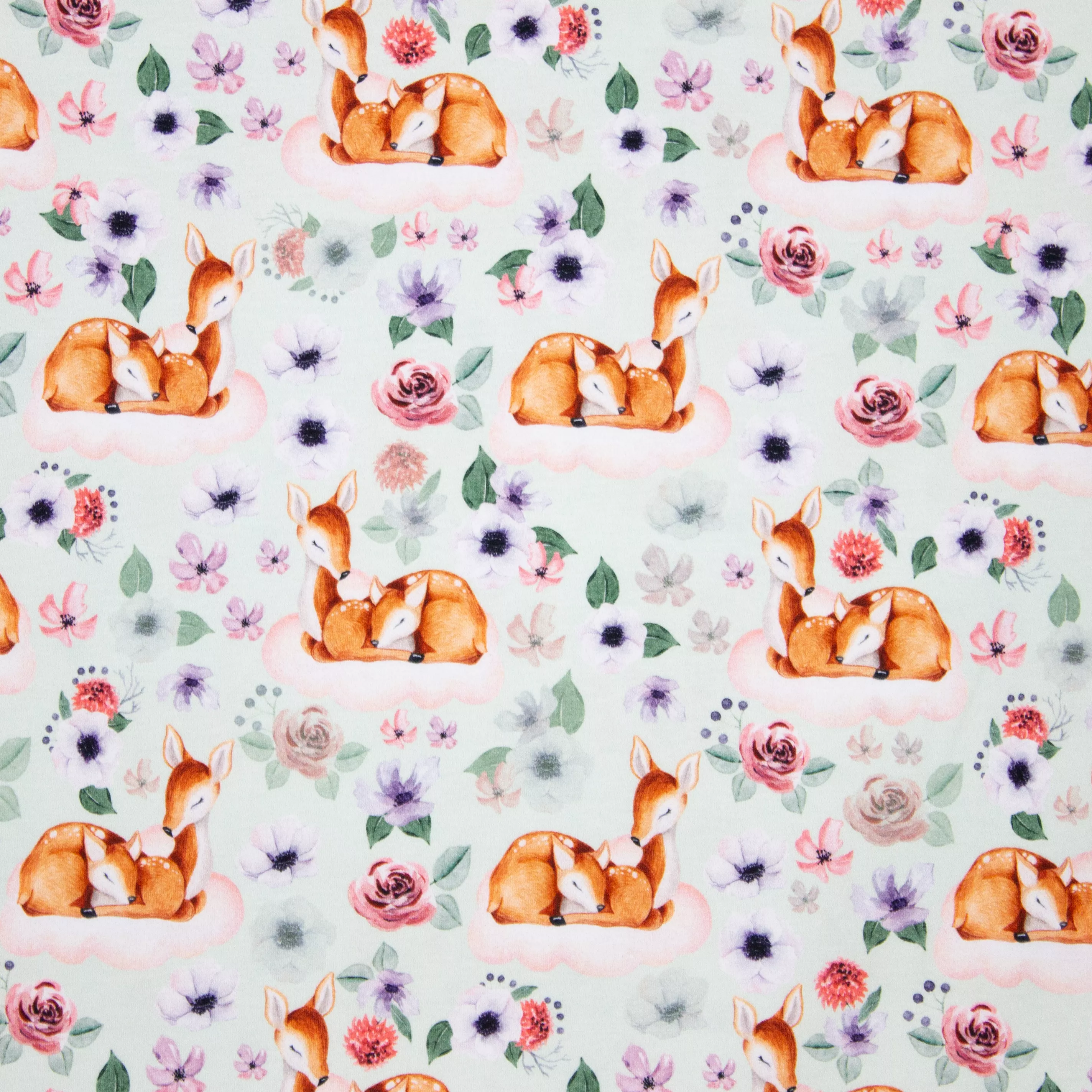Tricot met bloemen en reeën