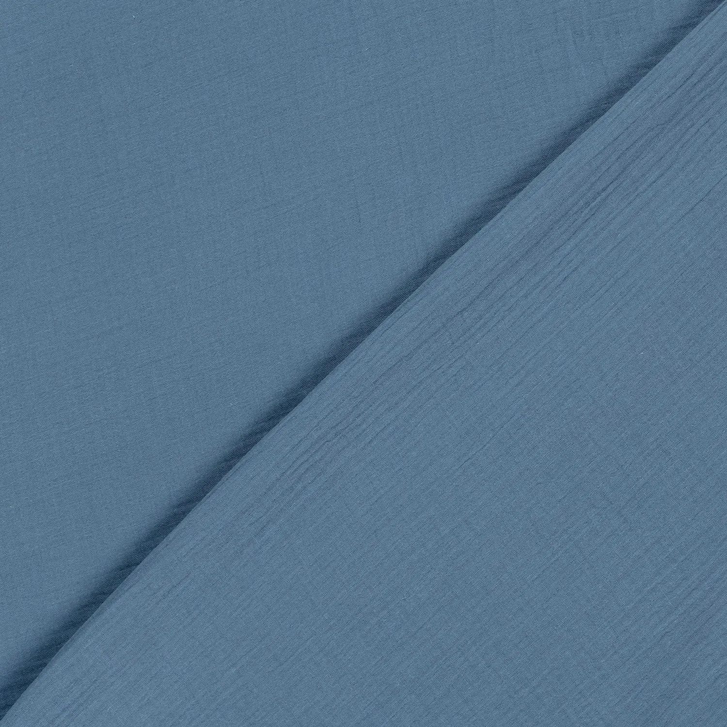 Mousseline effen indigo blauw