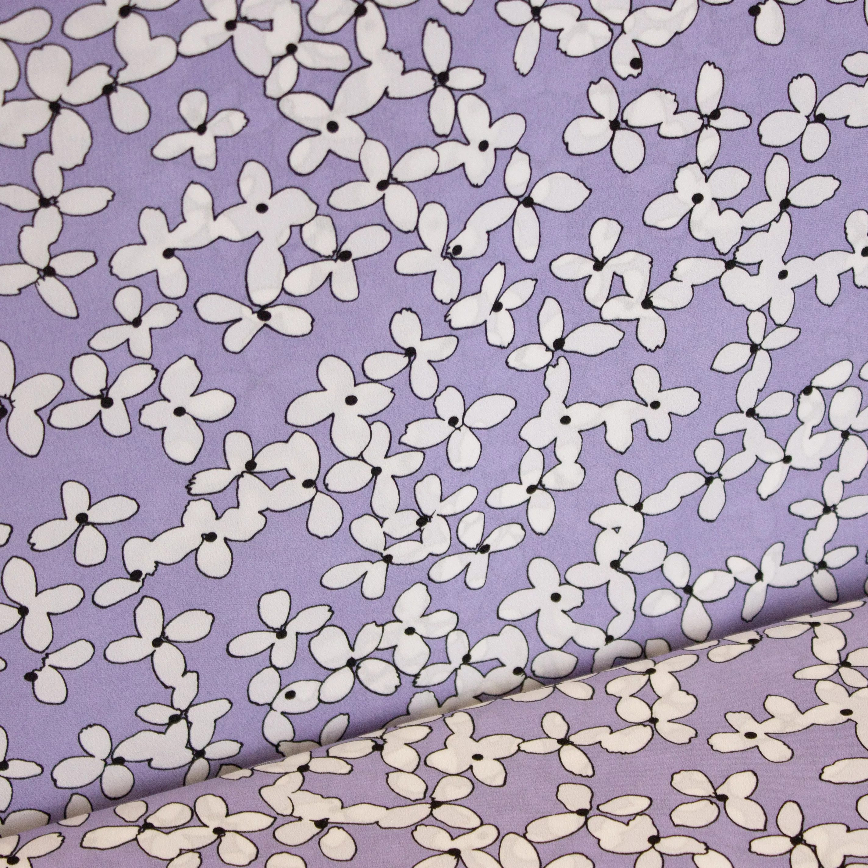 Paarse Polyester met Bloemen