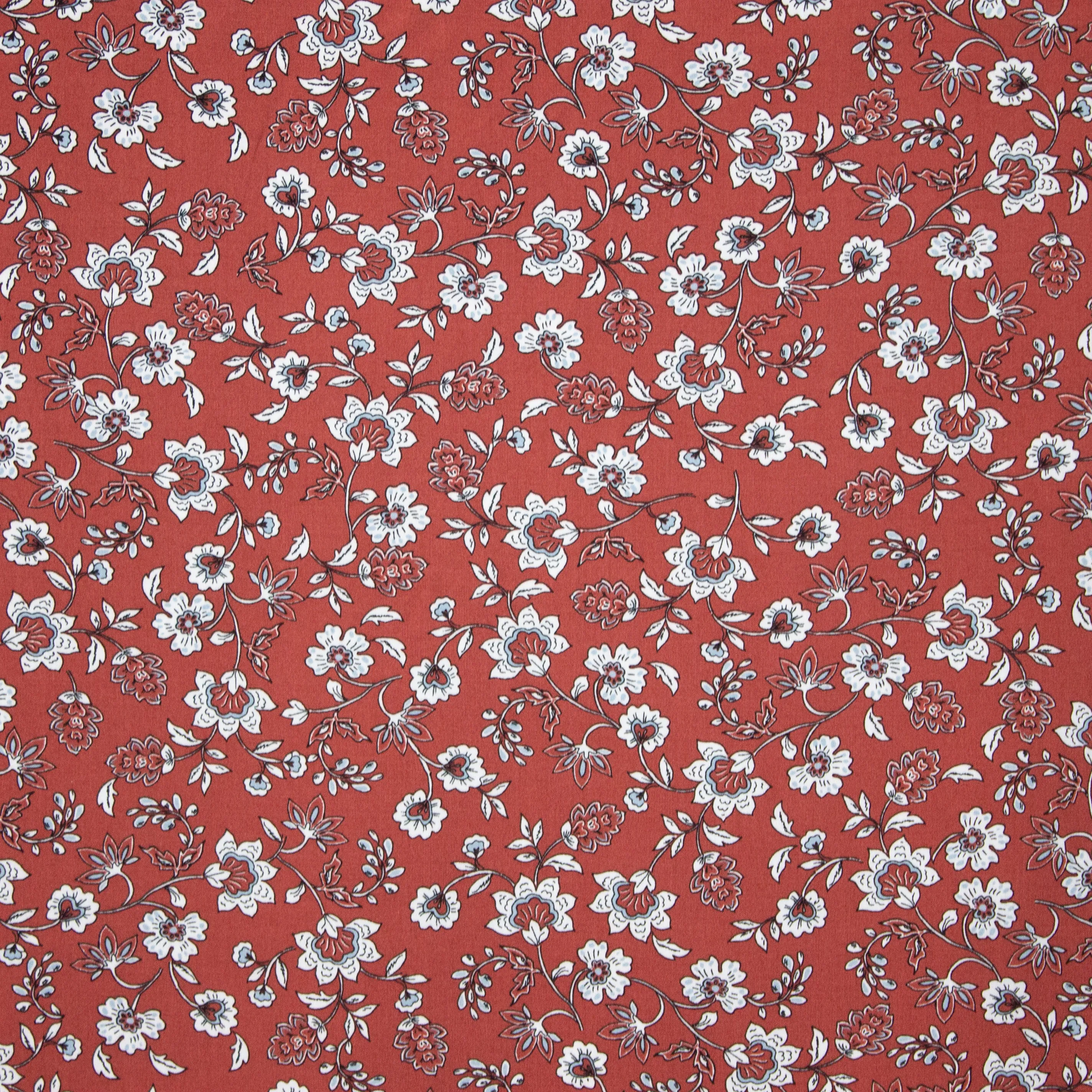 Roeste Viscose met Bloemetjes