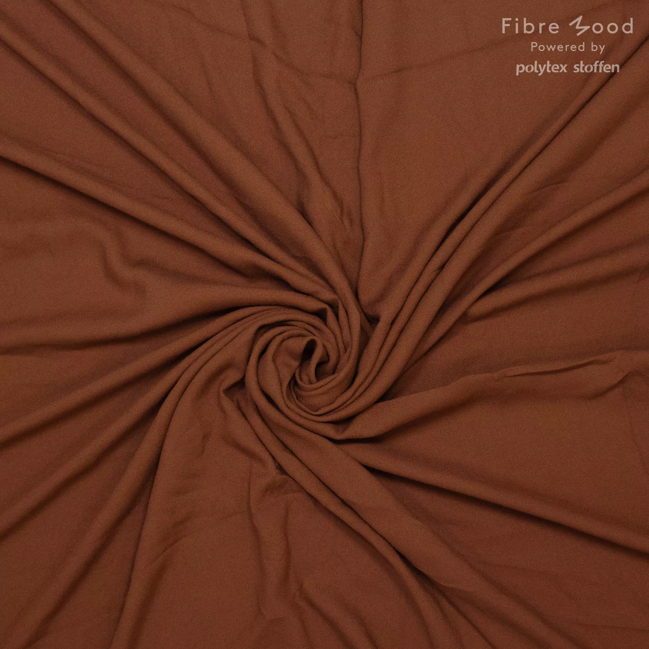 Bruine viscose crêpe van Fibre Mood