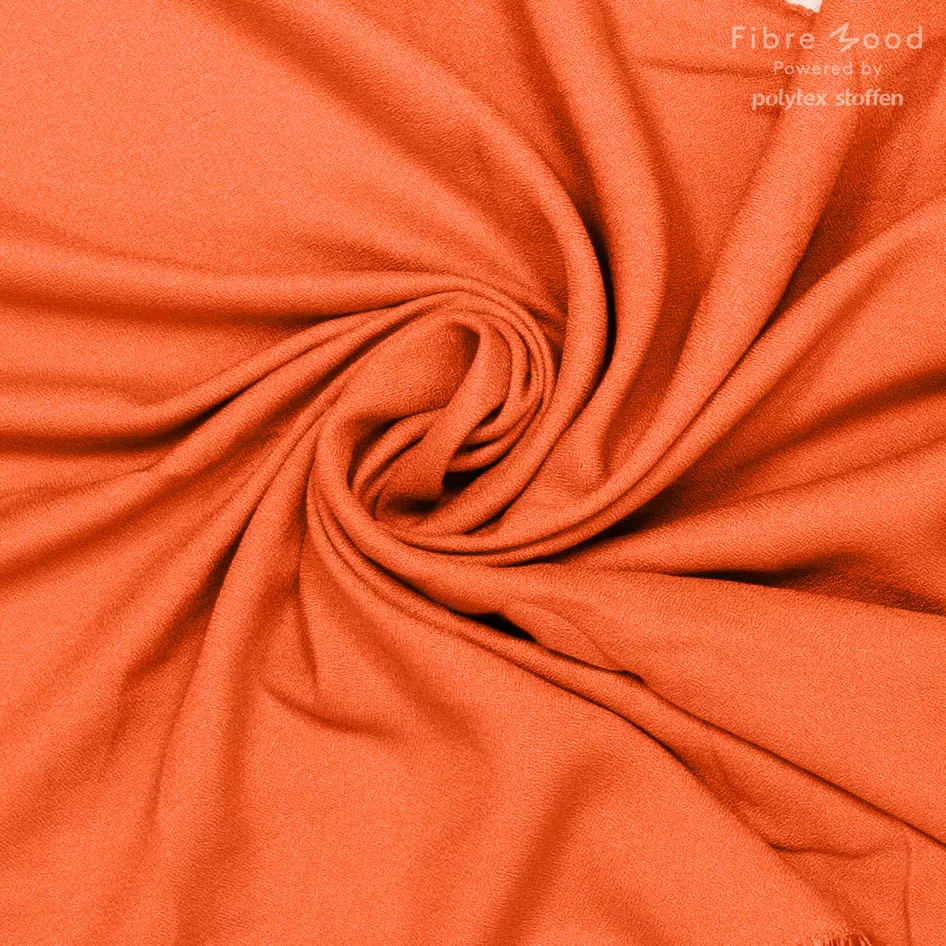 Oranje viscose crêpe van Fibre Mood
